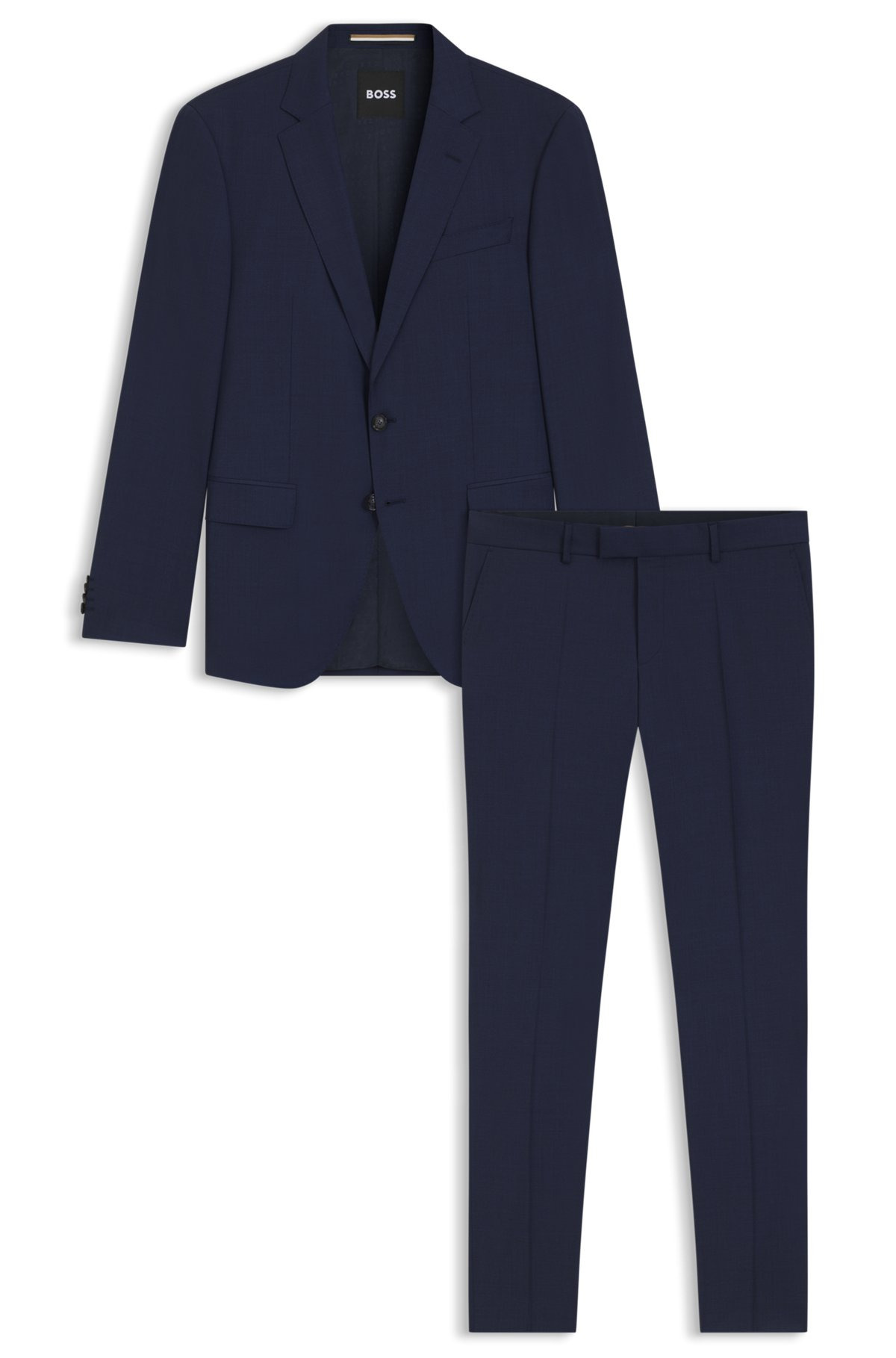 SLIM-FIT THREE-PIECE SUIT IN MELANGE WOOL - 8