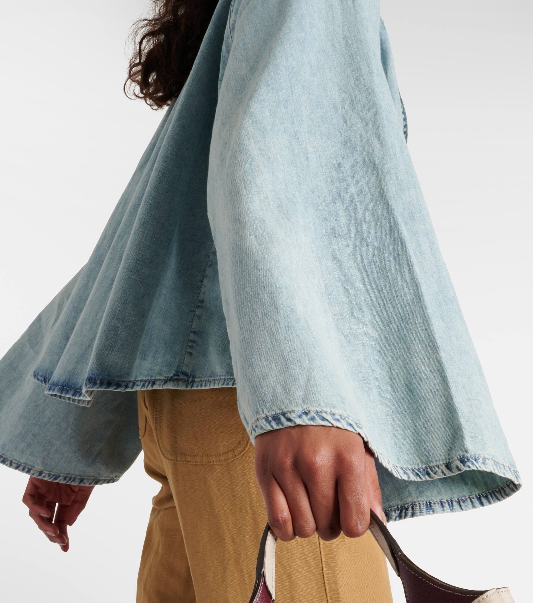 Cotton and linen denim top - 5