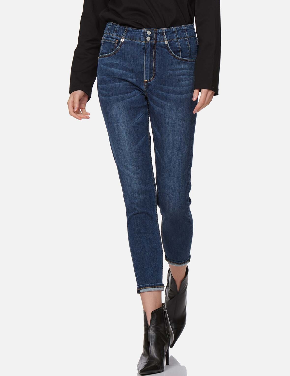 KAMON AND SEAGULL EMBROIDERED SKINNY JEANS - 4