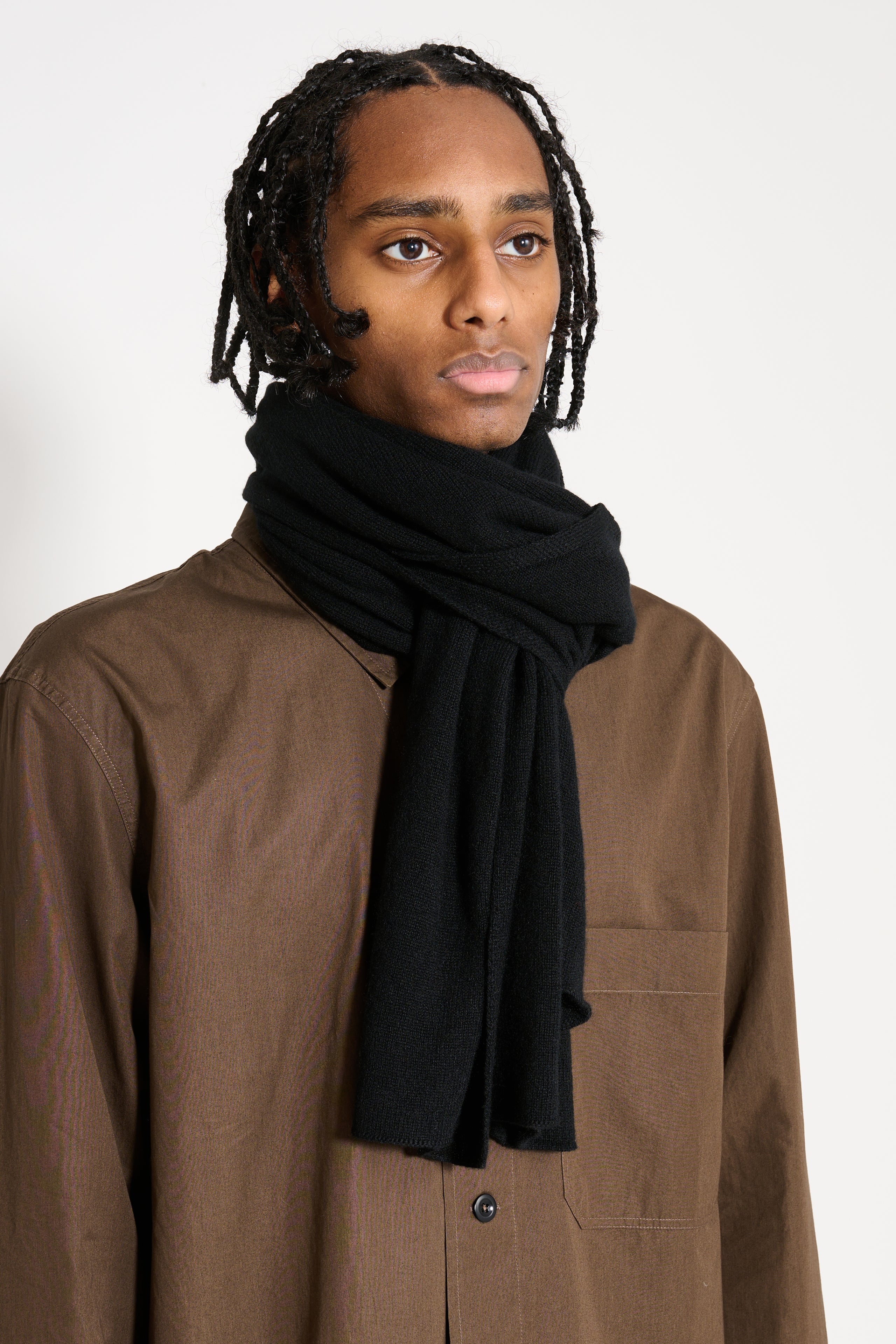 MARGARET HOWELL OVERSIZED SCARF CASHMERE BLACK - 3