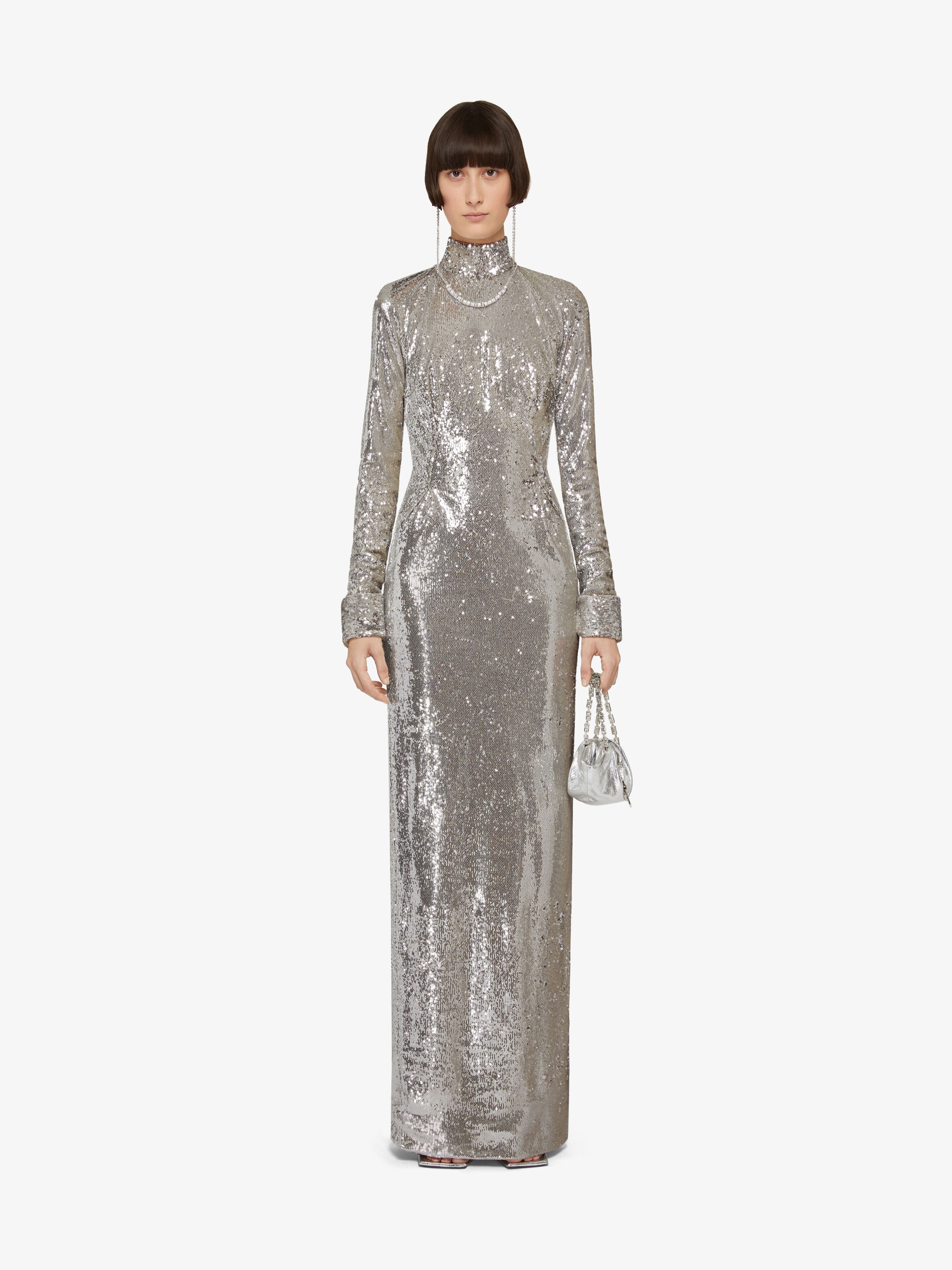 DRESS IN SEQUINS EMBROIDERED WITH OPEN BACK - 2
