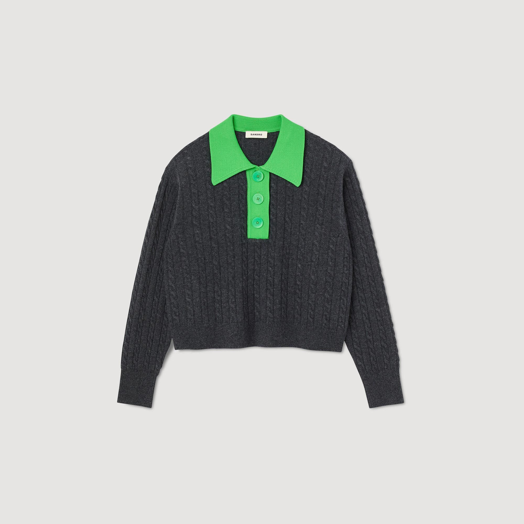 CROPPED CABLE-KNIT SWEATER - 1