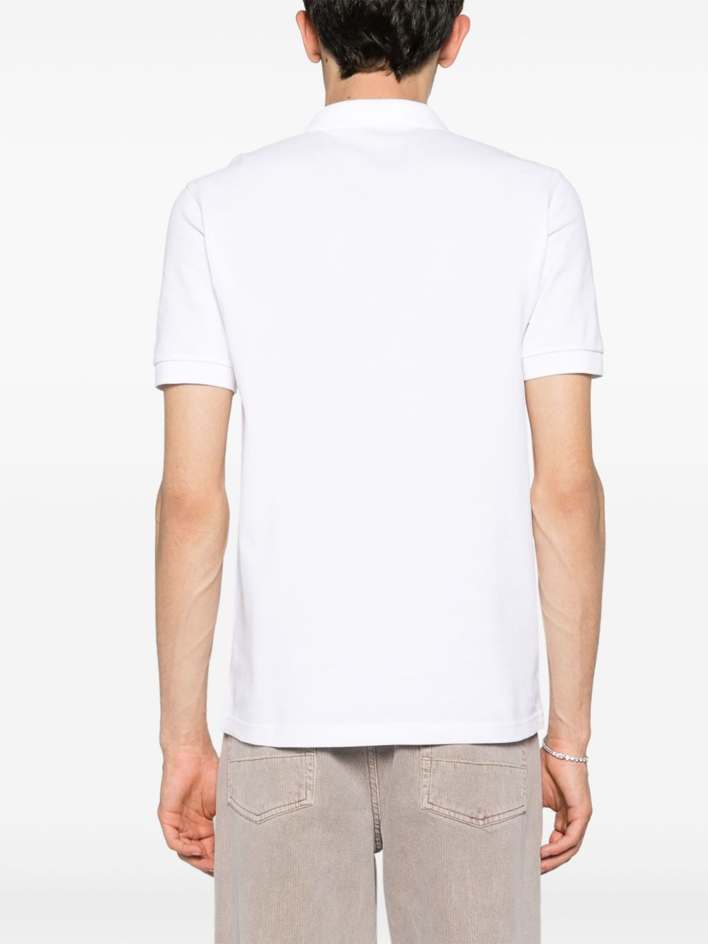 logo-embroidered piqué polo shirt - 4