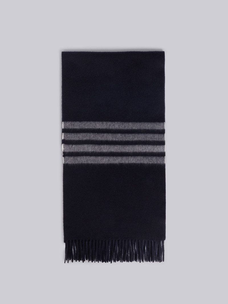 Navy Cashmere 4-Bar Scarf 1