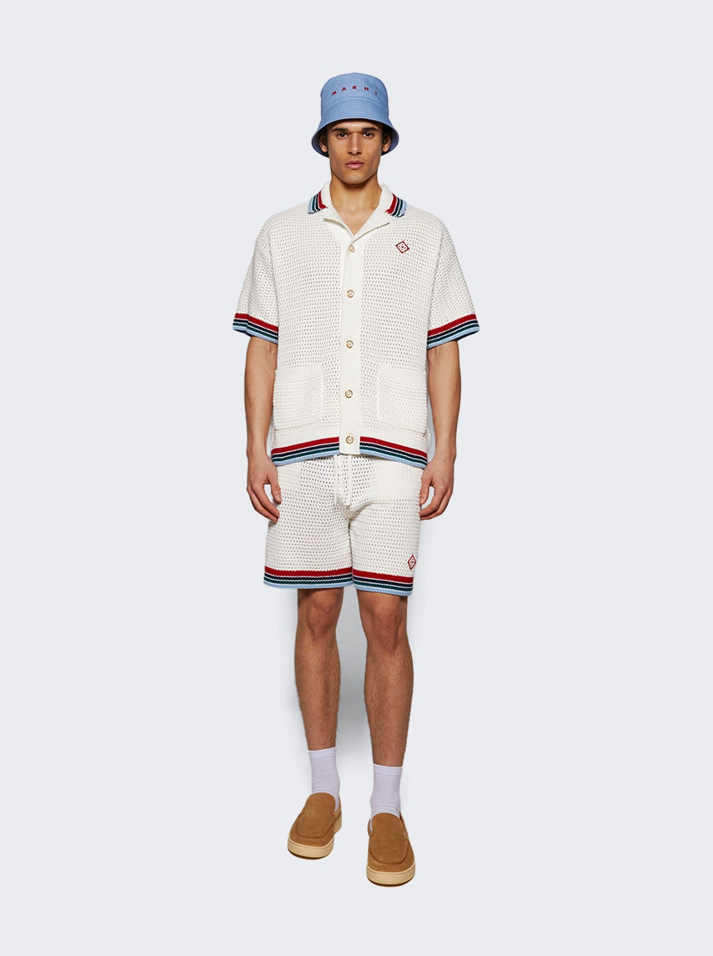 Sporty Faux Crochet Shirt White - 5