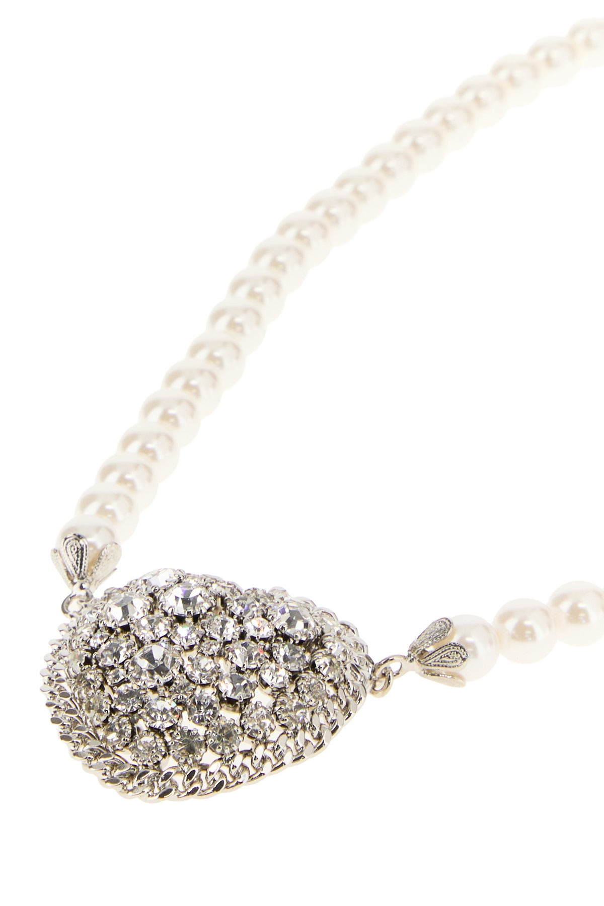 White pearls Heart necklace - 2