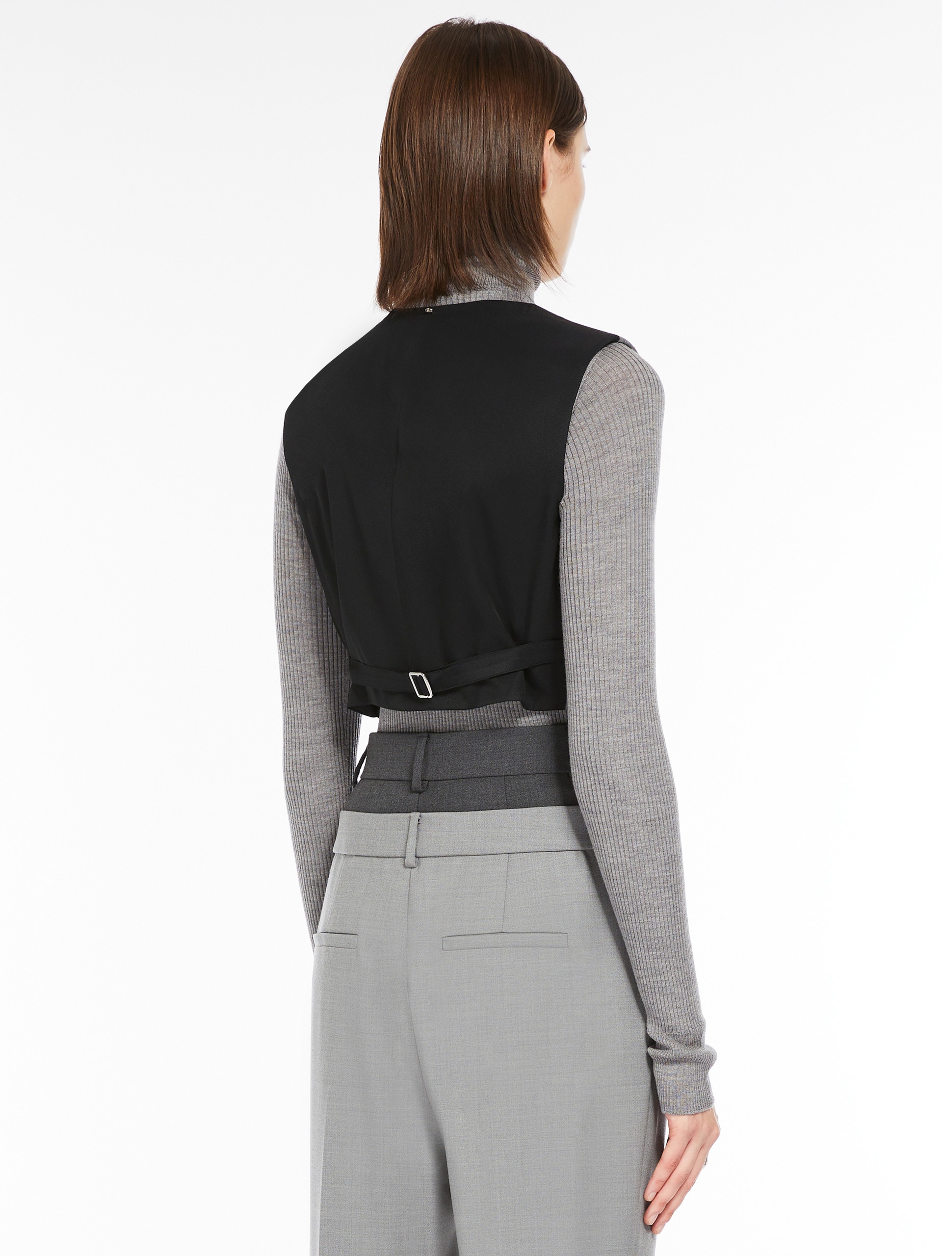 MERIS Cropped wool waistcoat with studs - 4