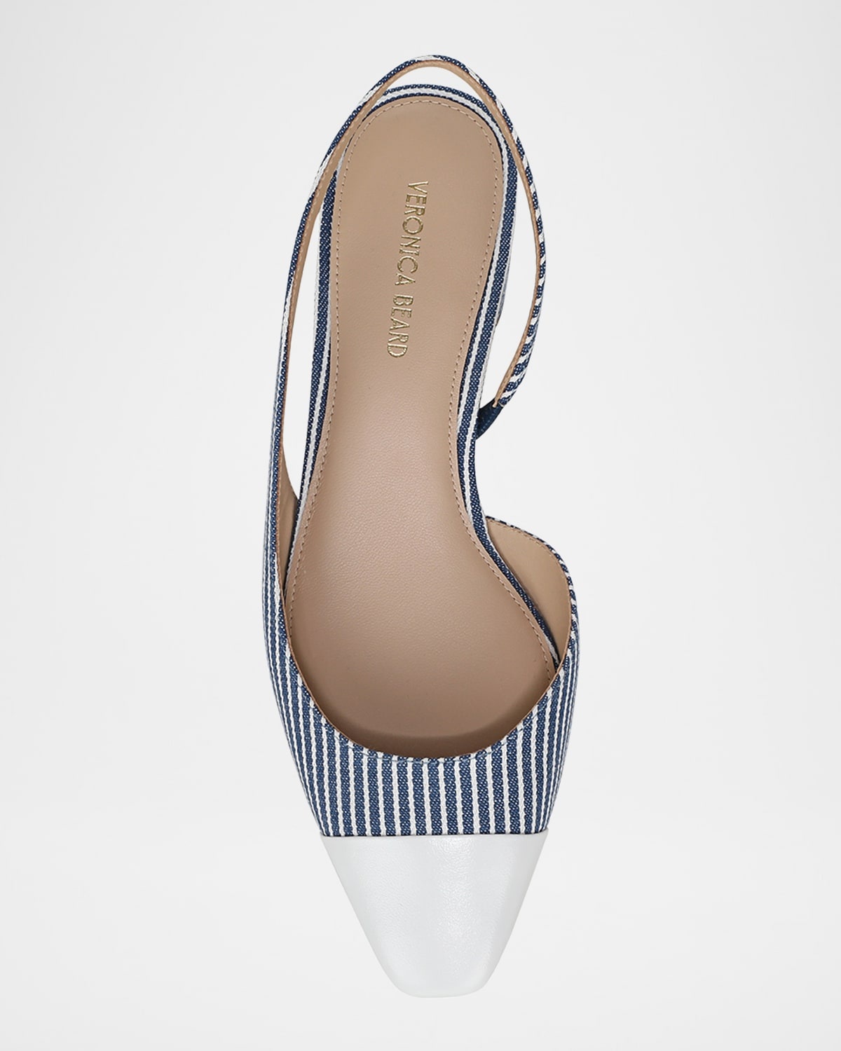 Cecile Stripe Slingback Ballerina Pumps - 4