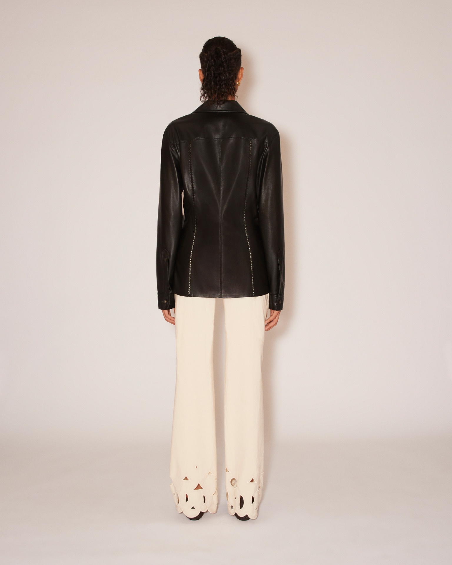 GANIT - Vegan leather shirt jacket - Black - 5