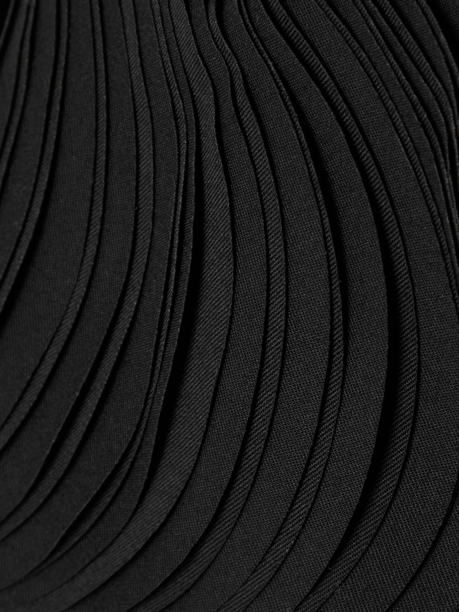 Pleated layered twill straight-leg pants Black - 4