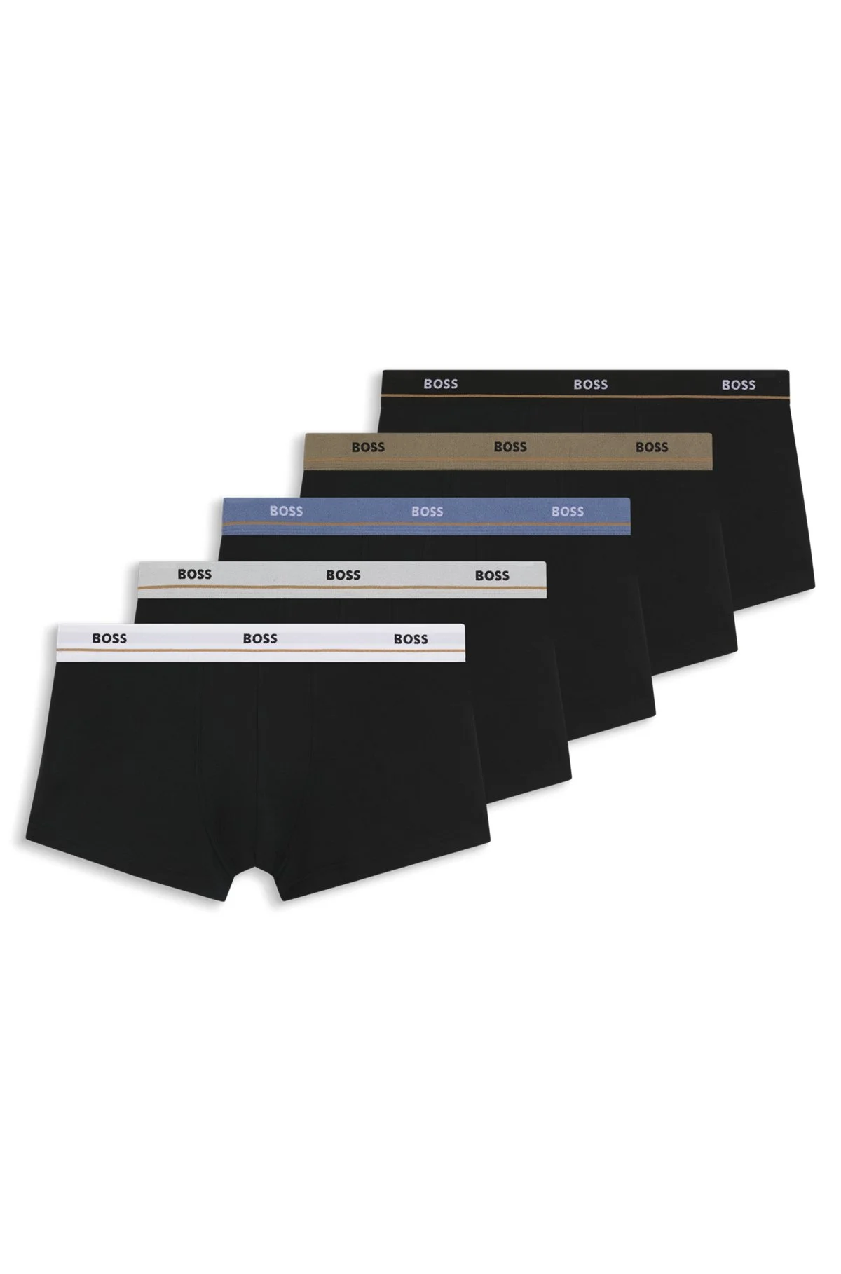 FIVE-PACK OF LOGO-WAISTBAND TRUNKS IN STRETCH COTTON - 1