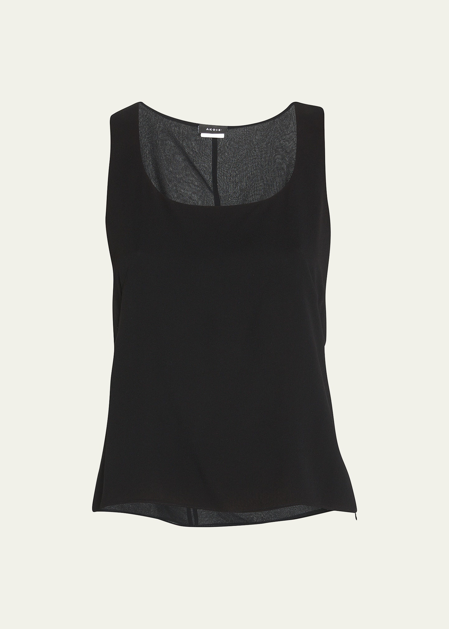 Scoop-Neck Silk Georgette Tank Top - 5