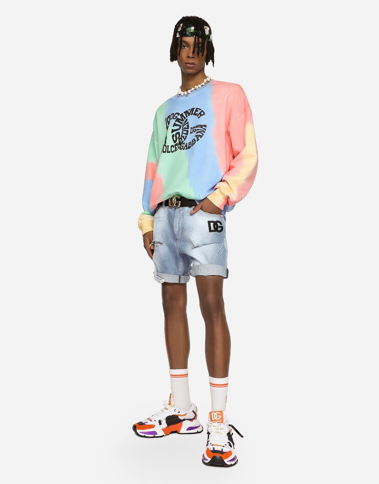 Light blue denim shorts with DG patch - 6