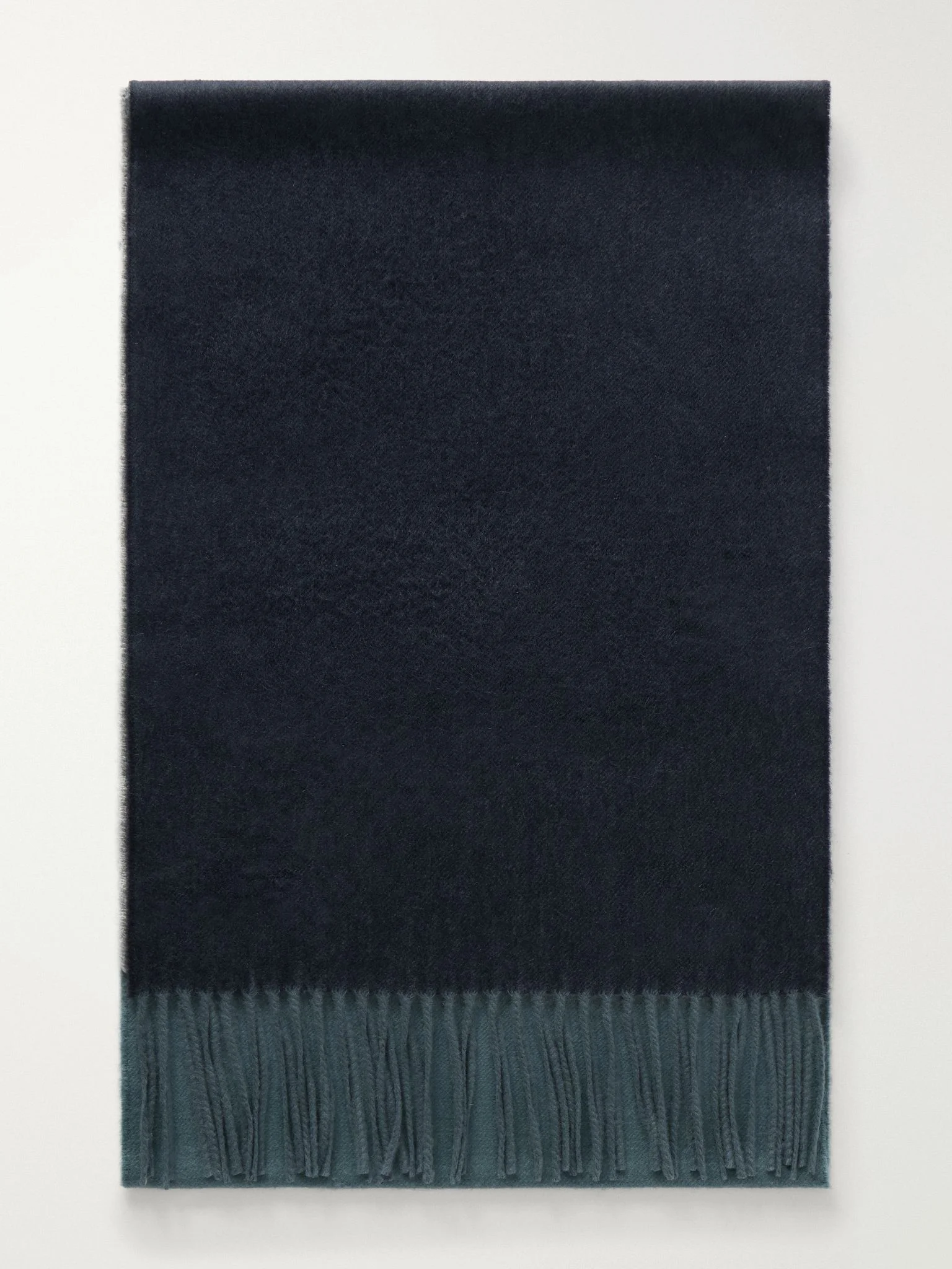 Umbra Fringed Cashmere Scarf Blue - 1