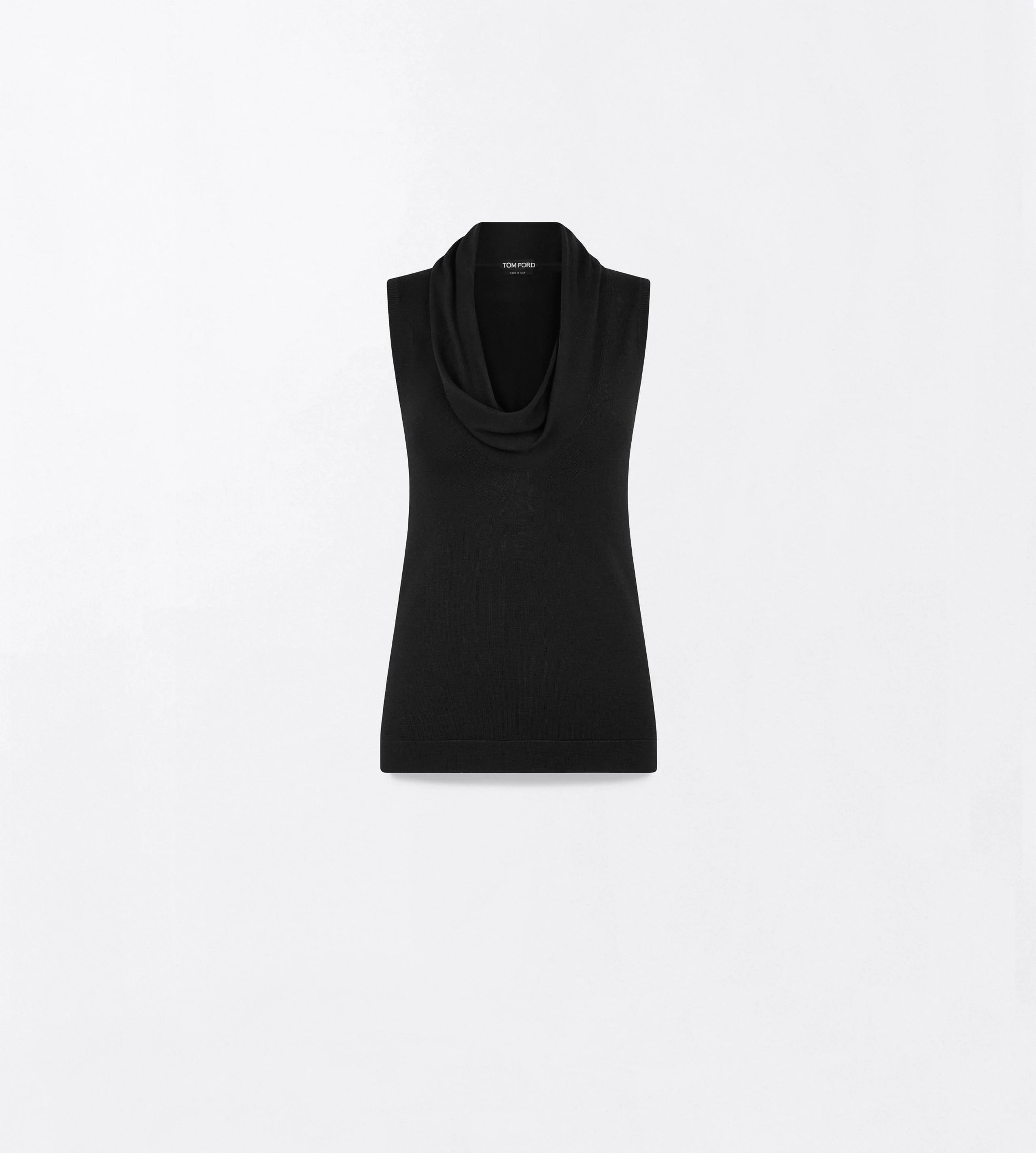 EXTRA FINE MERINO DRAPE NECK TANK TOP - 1