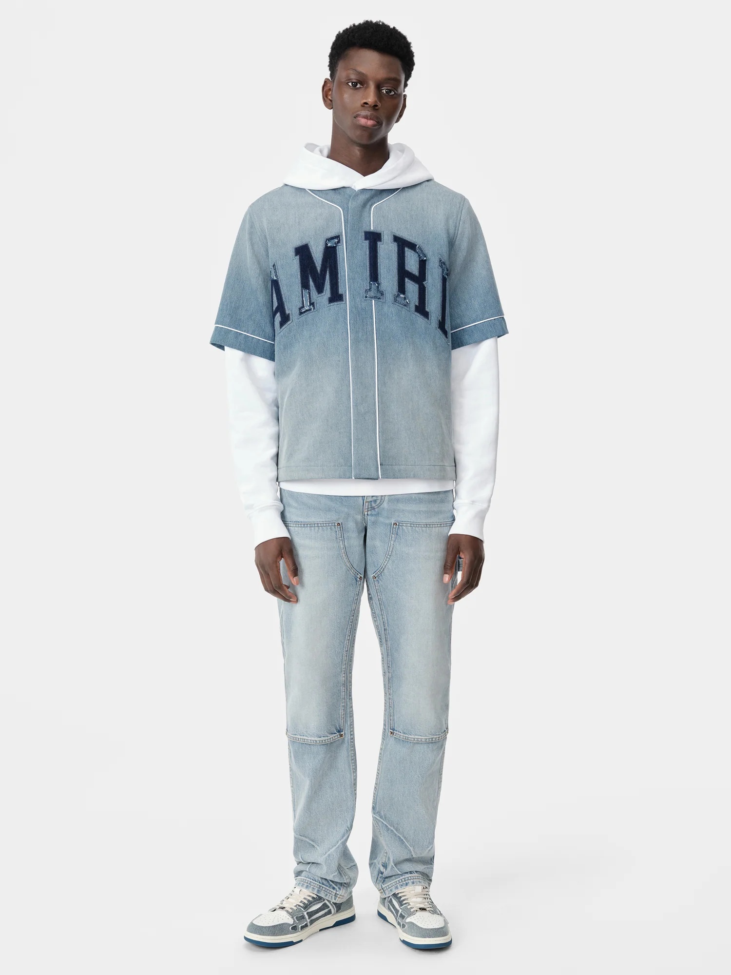 AMIRI SUNFADED BASEBALL SHIRT - 2