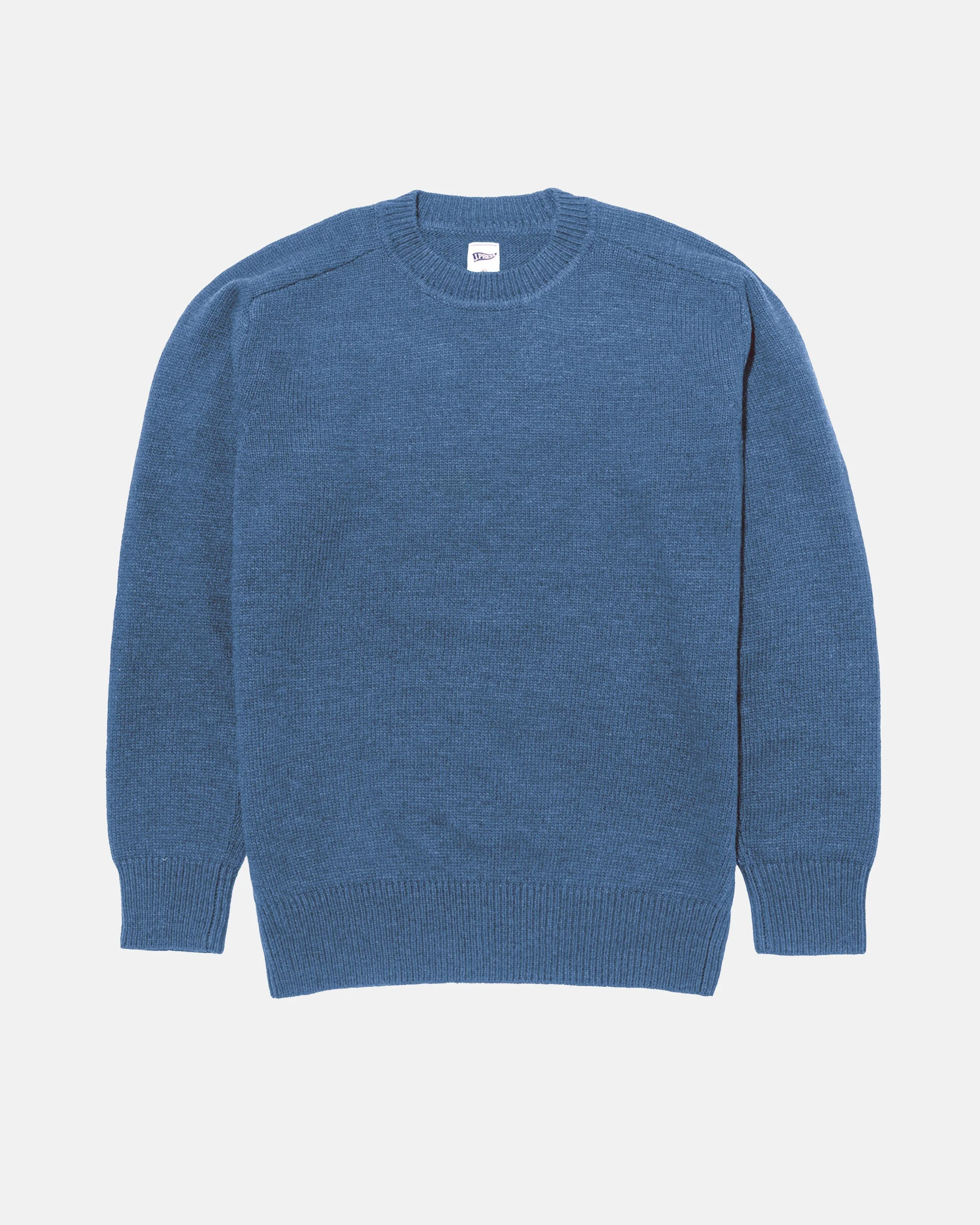 BLUE WOOL CREWNECK SWEATER - TRIM FIT - 1