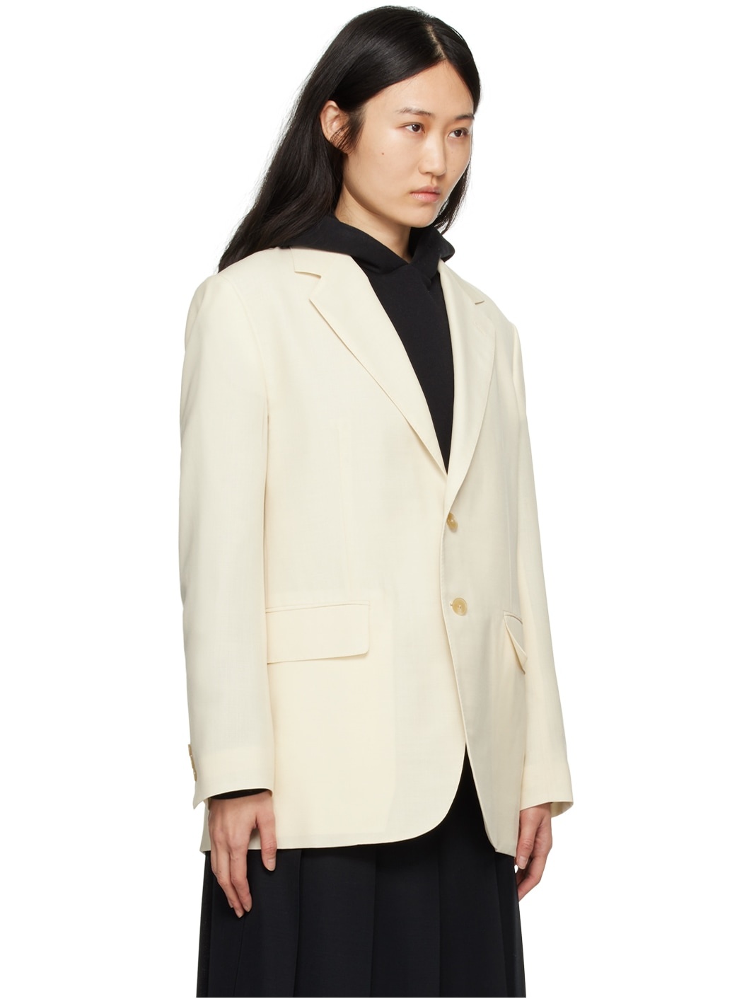 Off-White Notched Lapel Blazer - 2