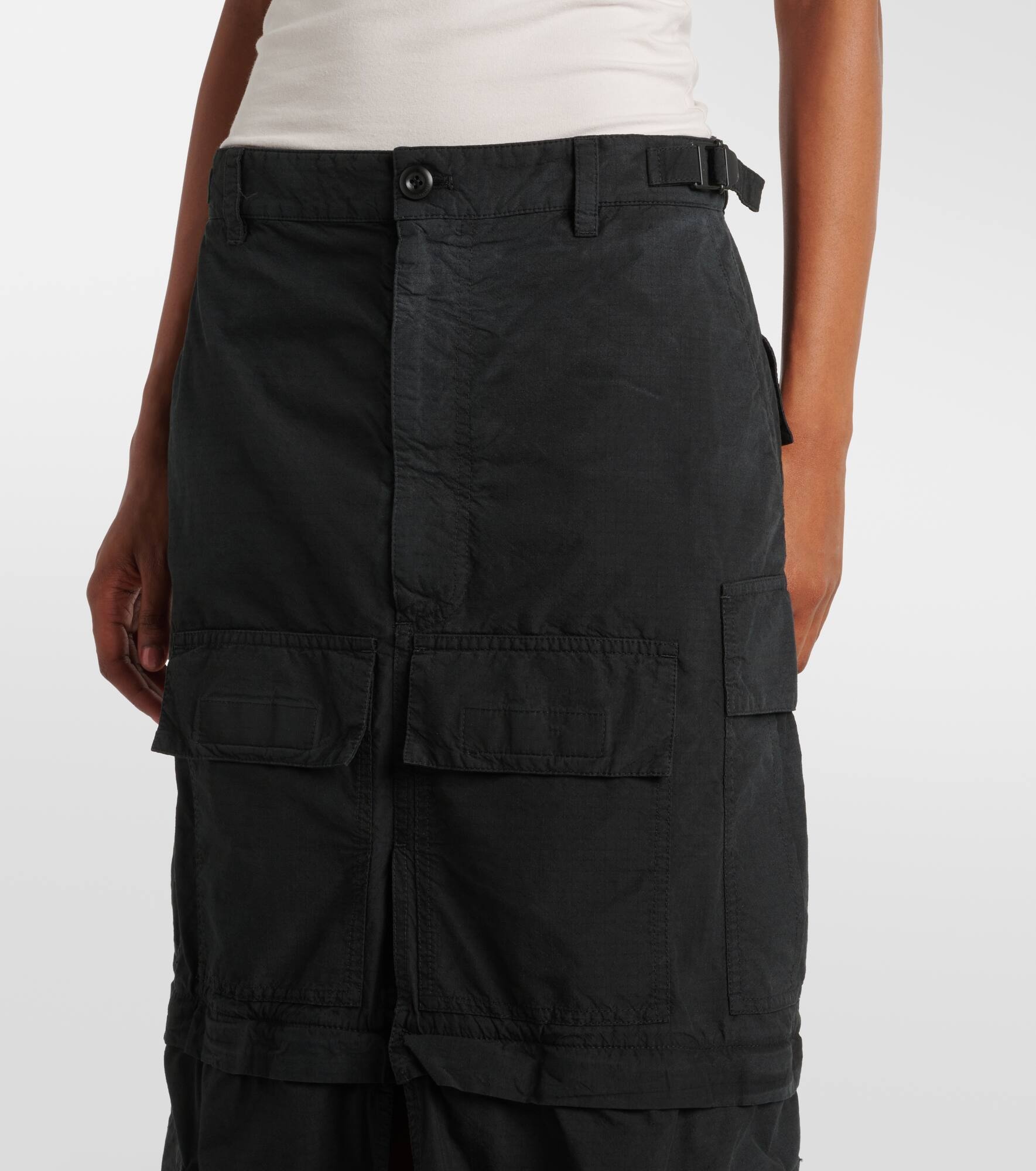 Cotton-blend ripstop cargo skirt - 4