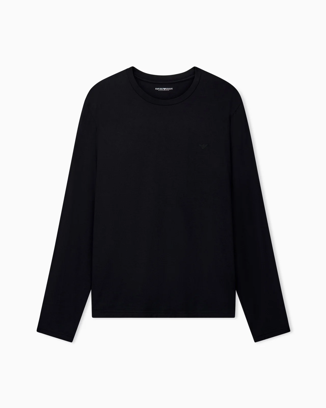 LONG SLEEVE CREW NECK T-SHIRT IN MODAL JERSEY WITH LOGO - 1