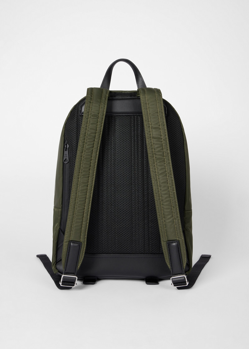 Green 'Laser Stripe' Recycled Nylon Backpack 6