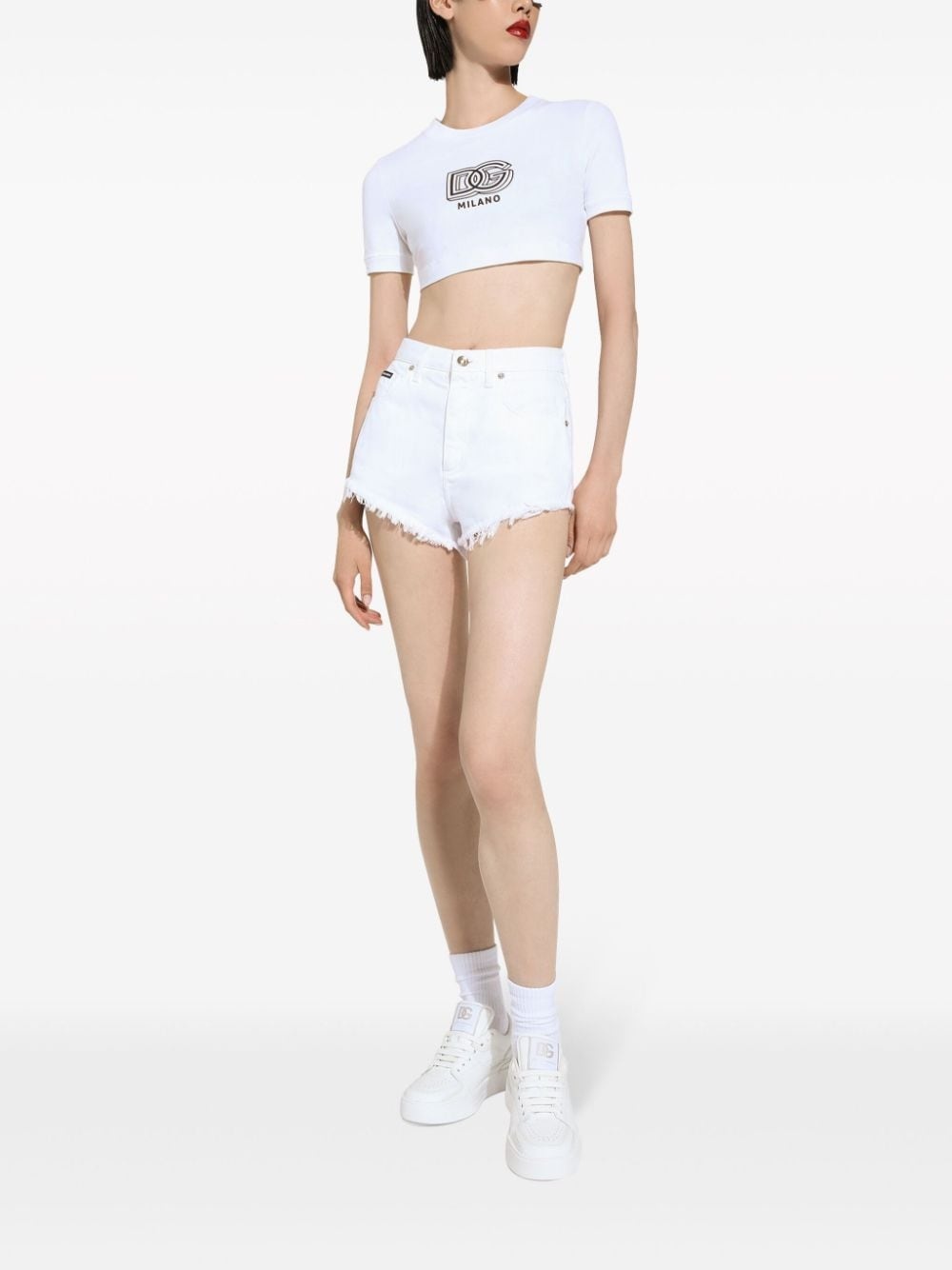 logo-print cotton-blend T-shirt - 2