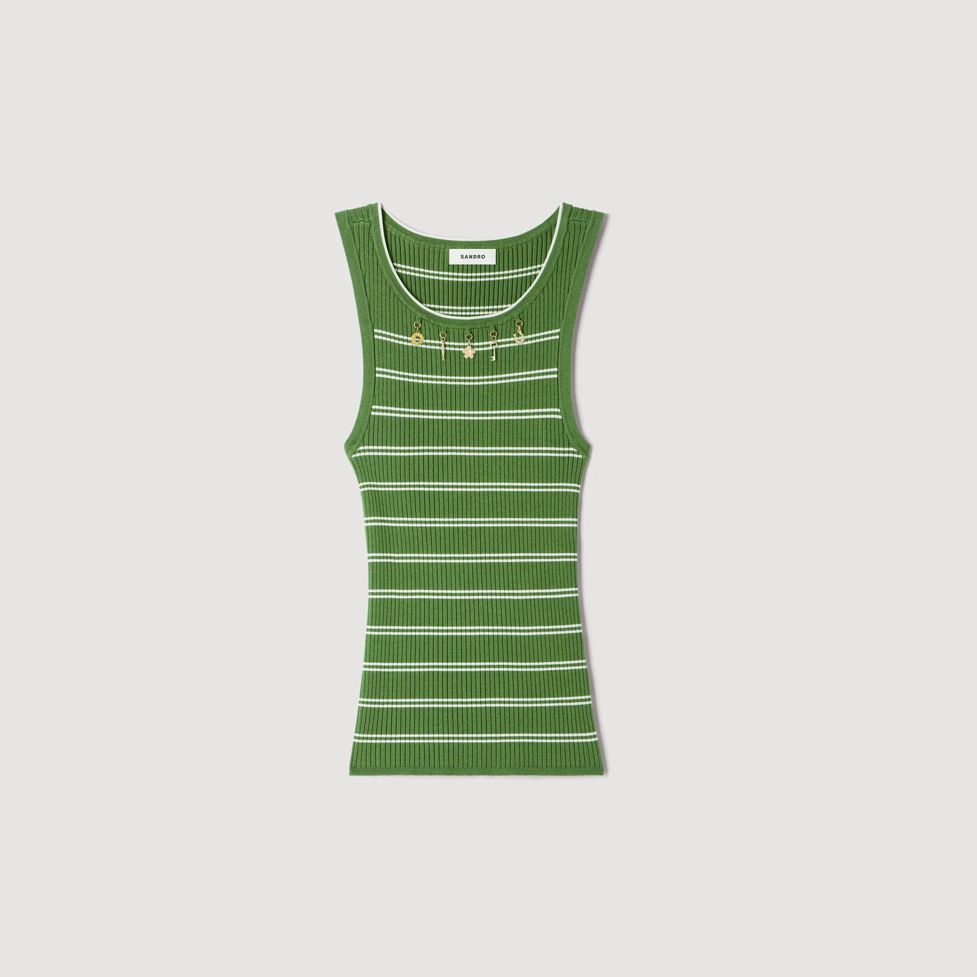 STRIPED TANK TOP WITH CHARMS - 1