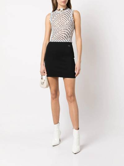 Alexander Wang logo-print mesh tank top outlook