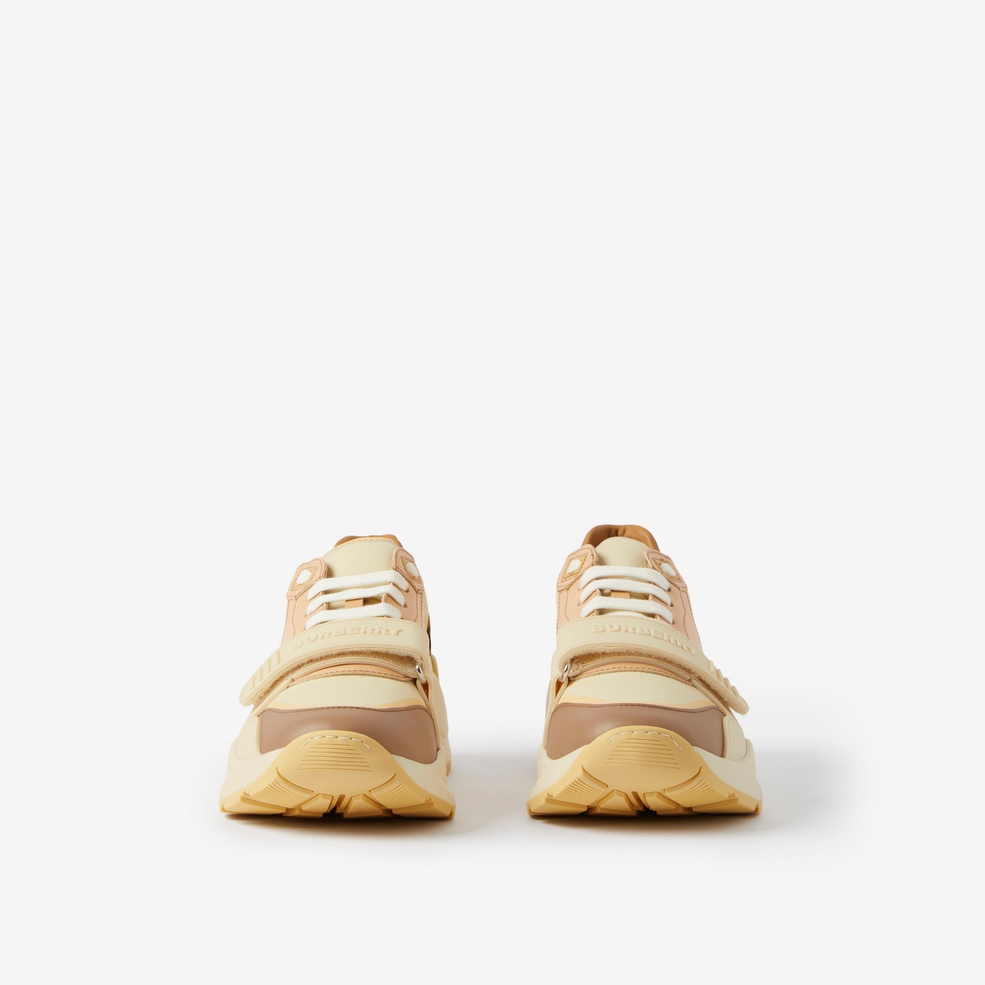 Leather and Check Cotton Sneakers - 2