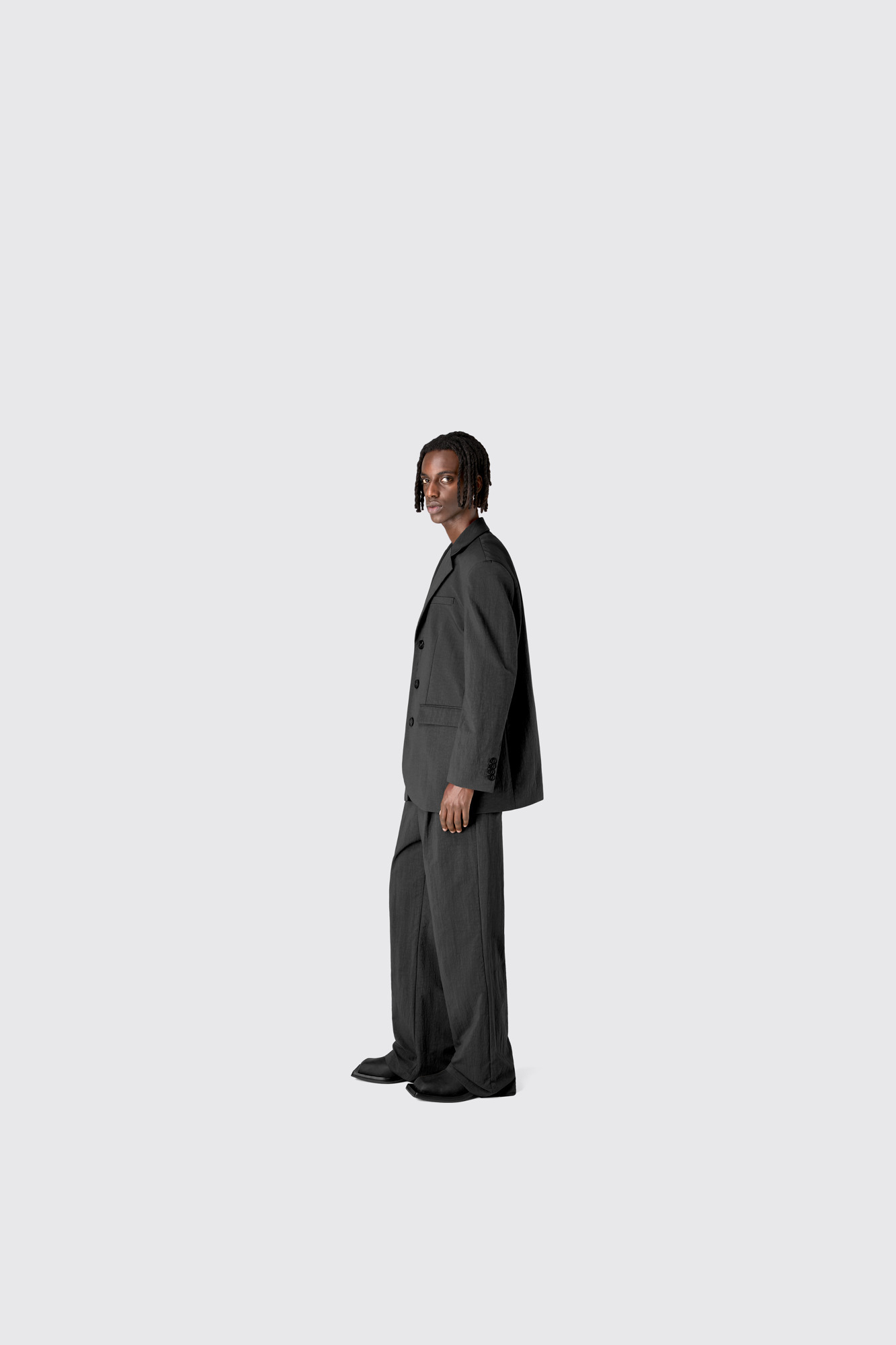 Black Technical Suit Blazer - 5