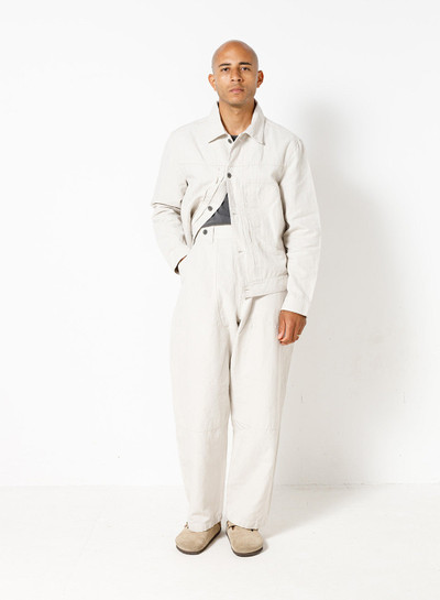 Nigel Cabourn Carpenter Pant Cotton Linen in Off White outlook