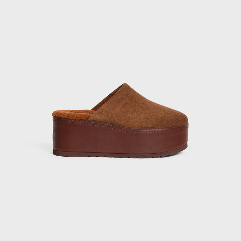 CELINE DANA WEDGE MULE IN SUEDE CALFSKIN 1