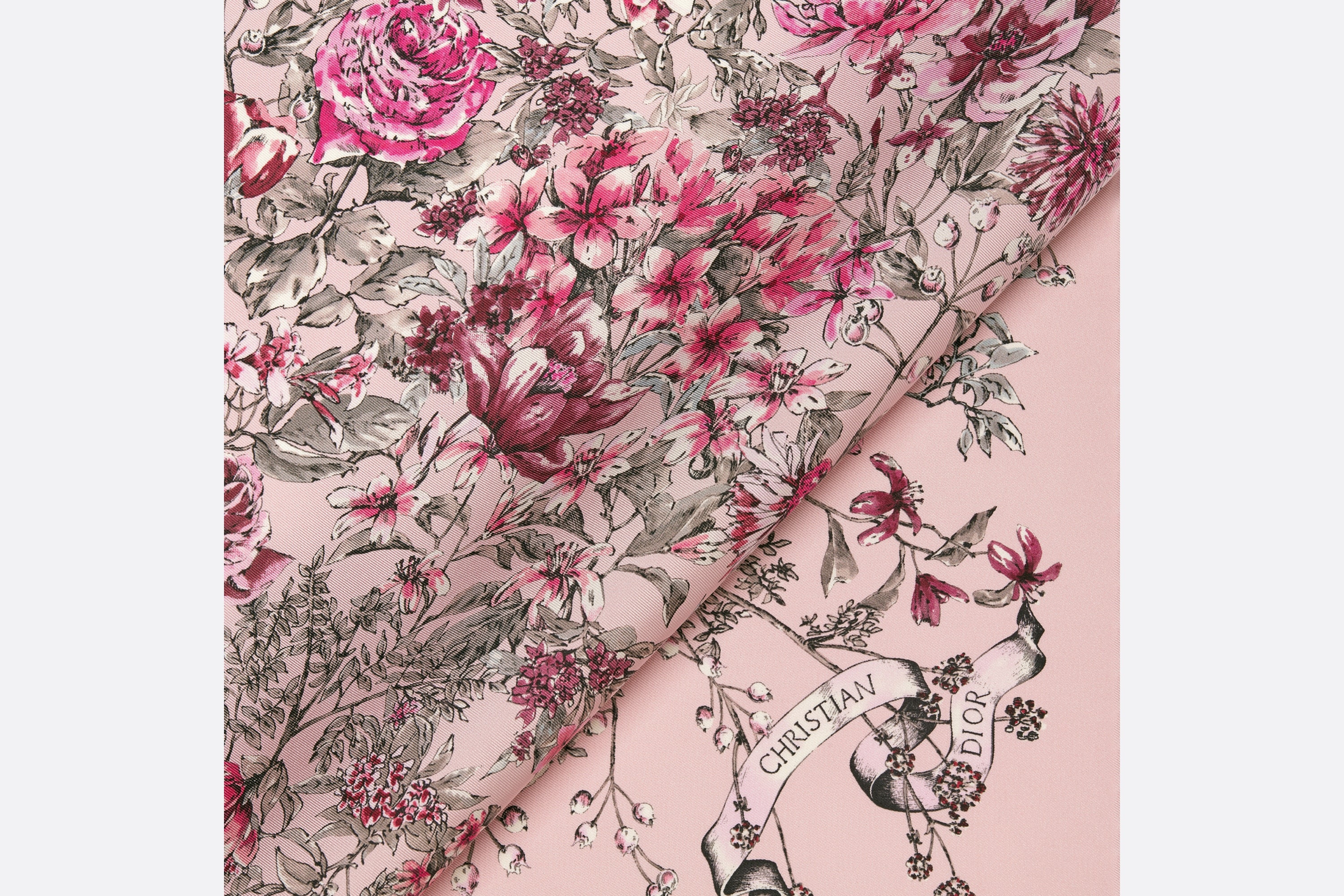 Dior D-Floral 90 Square Scarf | dior | REVERSIBLE