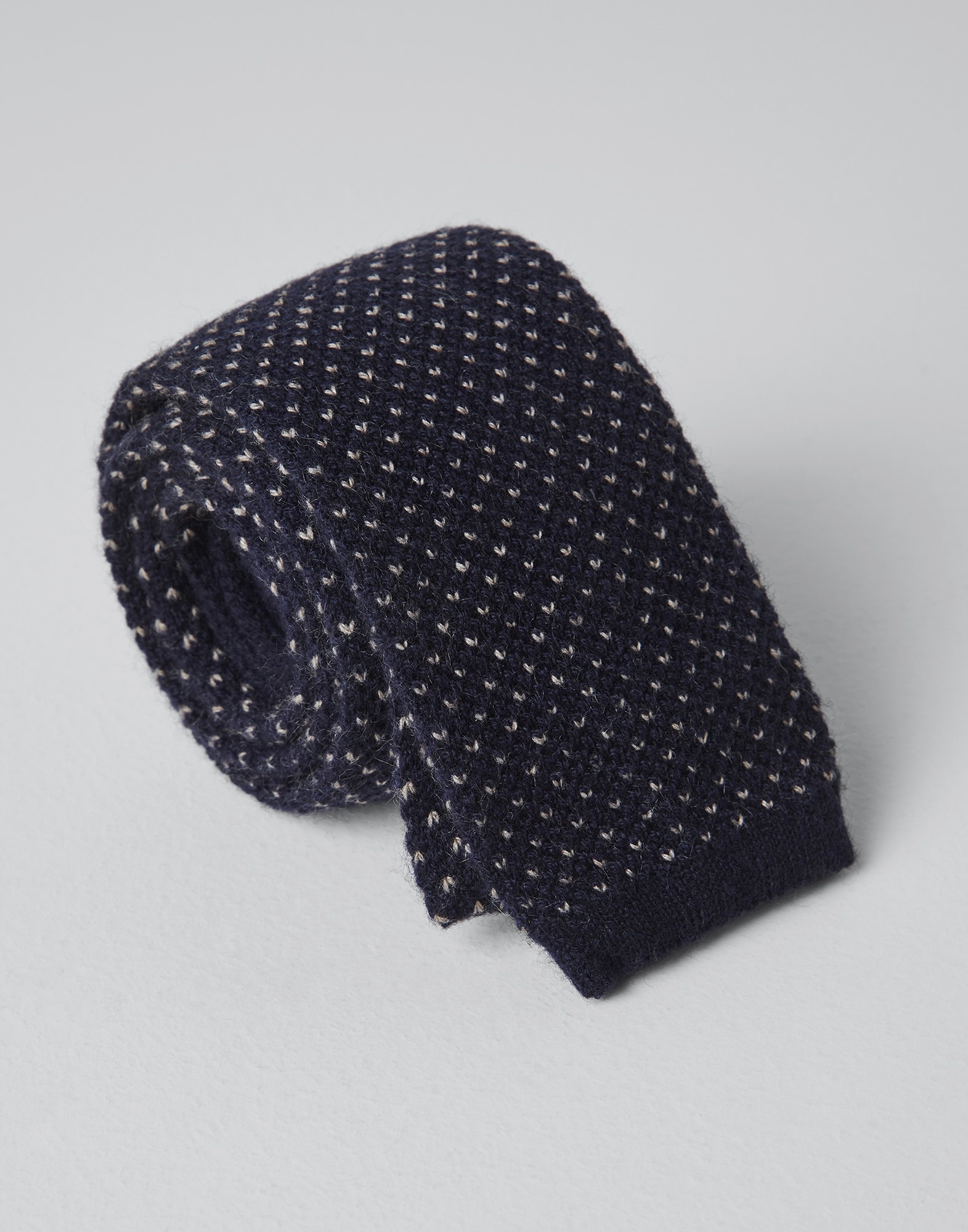 Cashmere knitted tie with jacquard pattern - 2