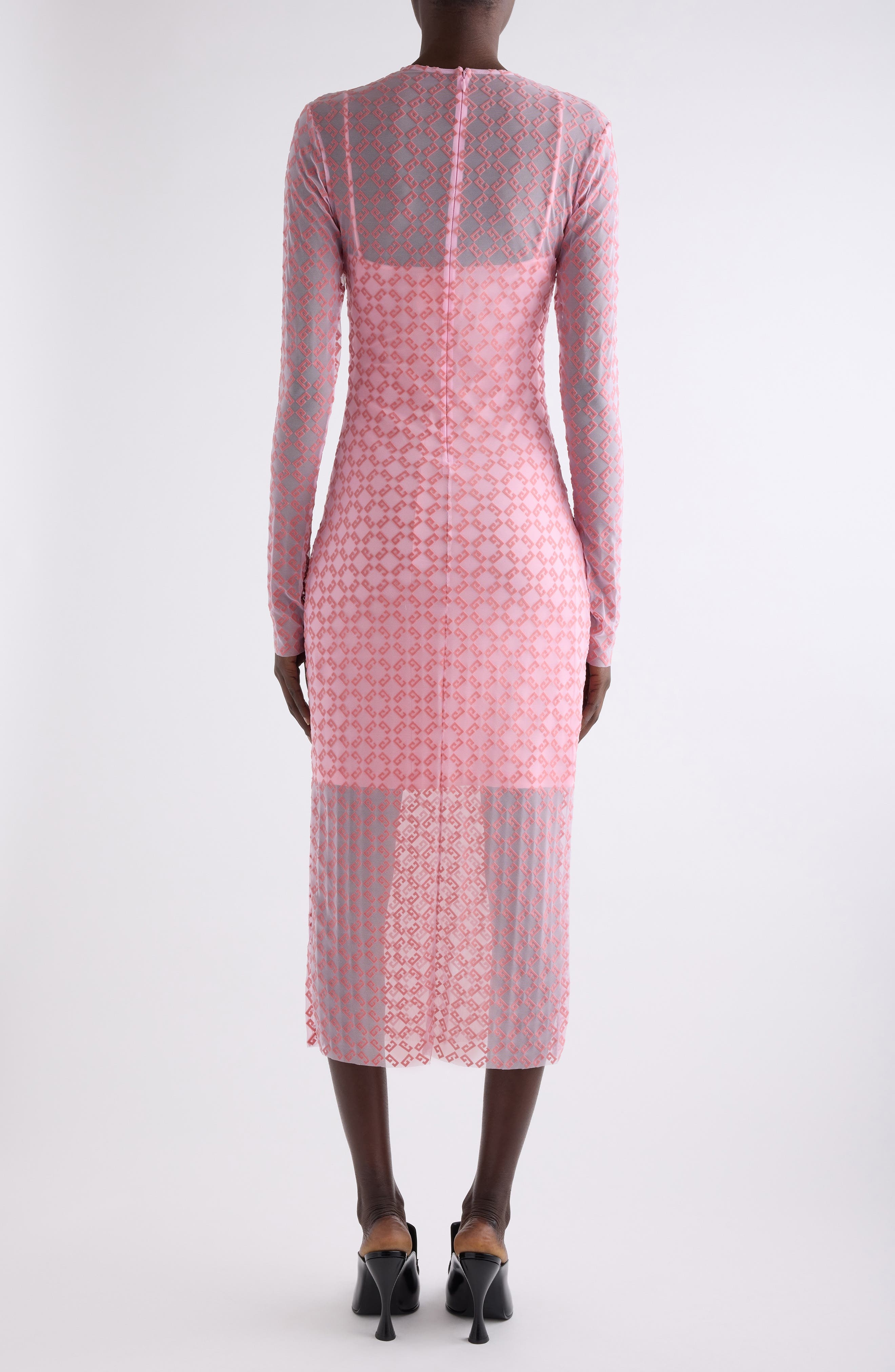 Givenchy Monogram 72 Flocked Tulle Dress in Skin Rose at Nordstrom - 3