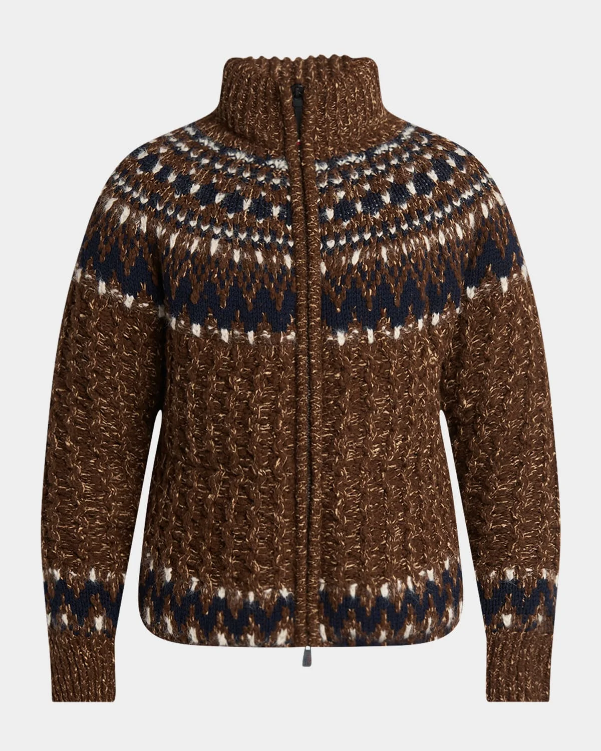 Men's Multi Fair Isle Wool Padded Knit Puffer - 1