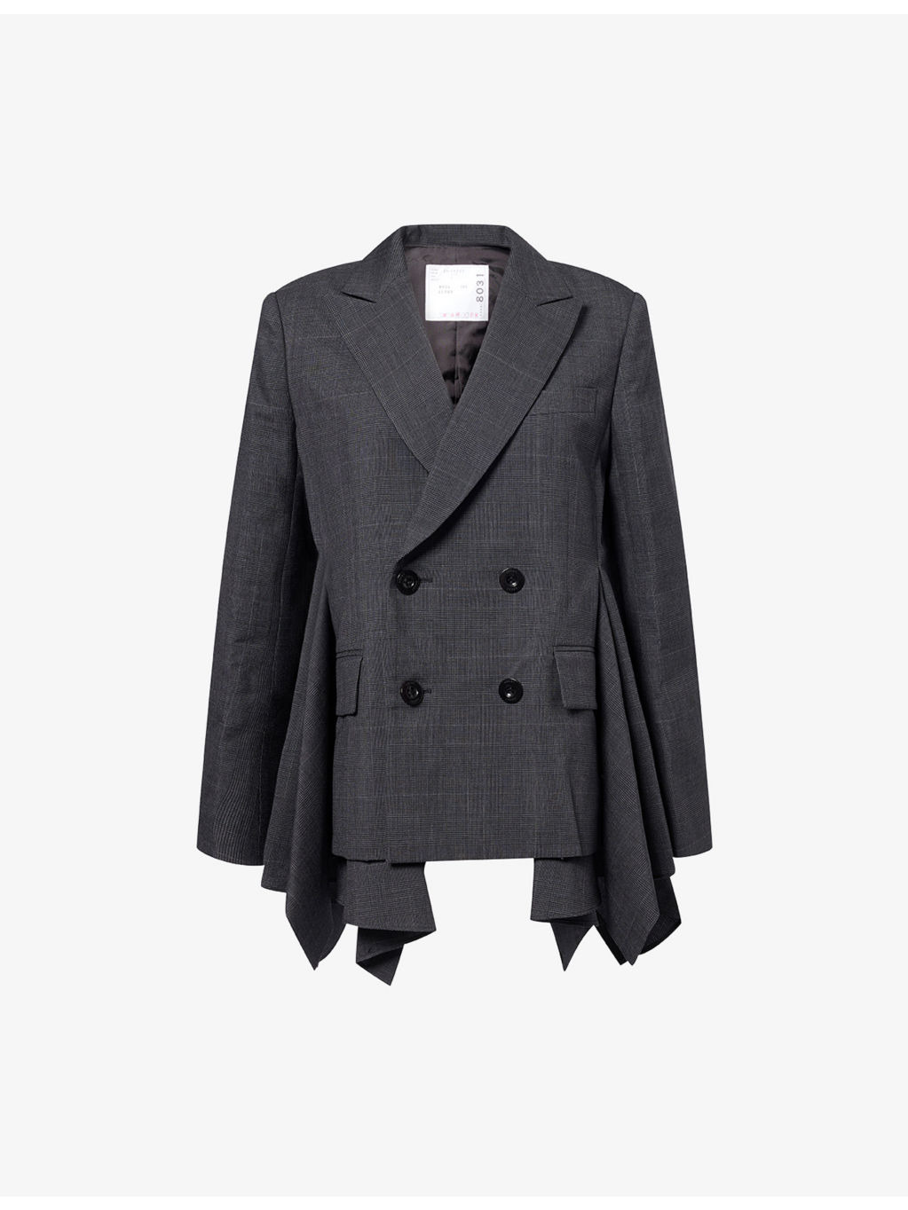 Glen-Check Pleated Wool Blazer - 1