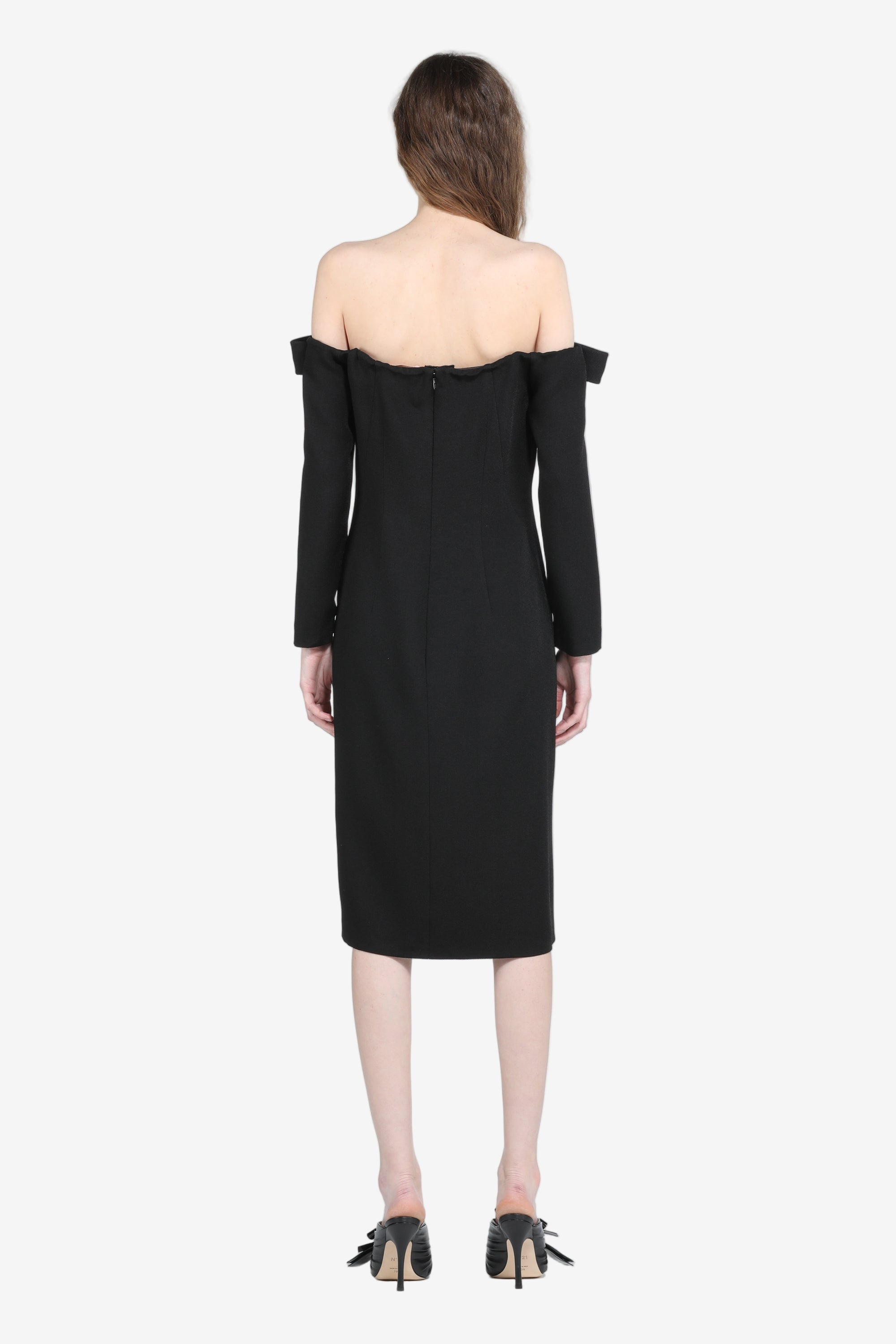 LONG-SLEEVED DRESS WITH OFF-THE-SHOULDERS - 2