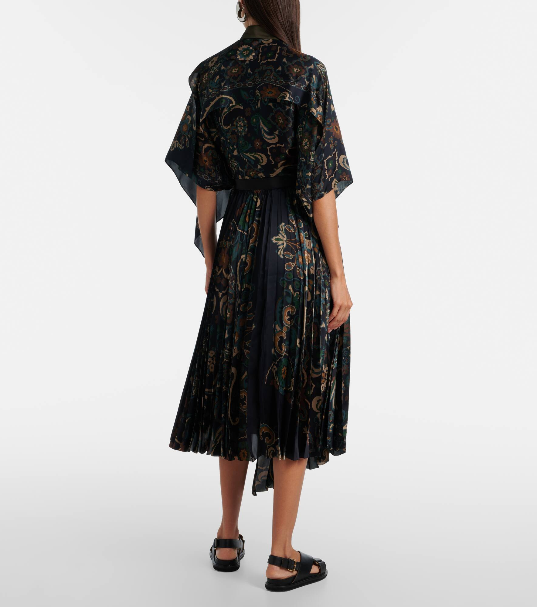 Floral pleated midi skirt - 3