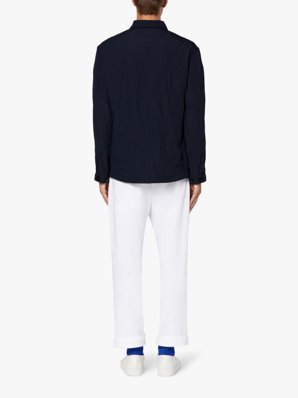 SEESUCKER CHORE NAVY QUILTED JACKET | GQM-215 - 3