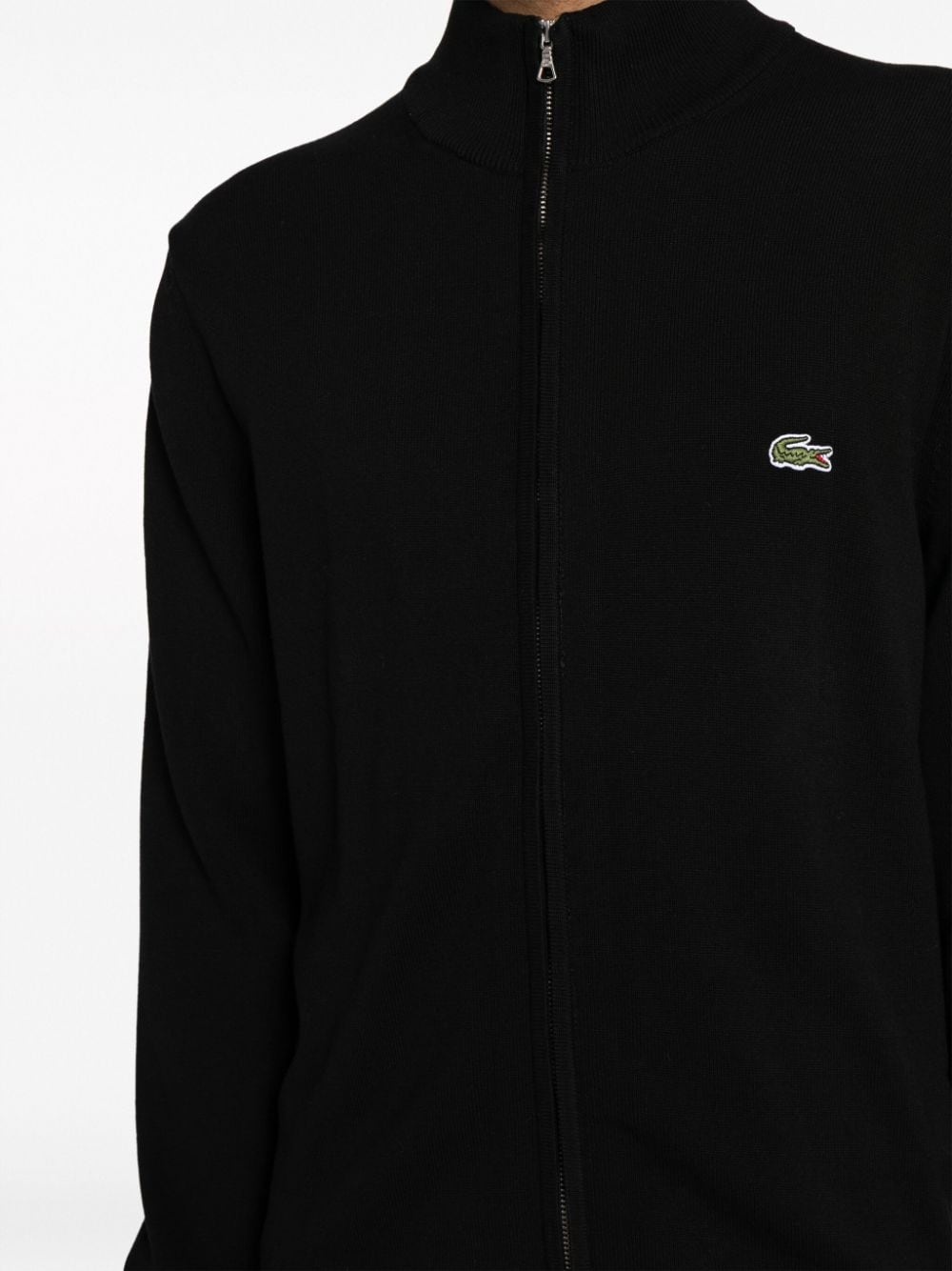 logo-patch zip-up cardigan - 5