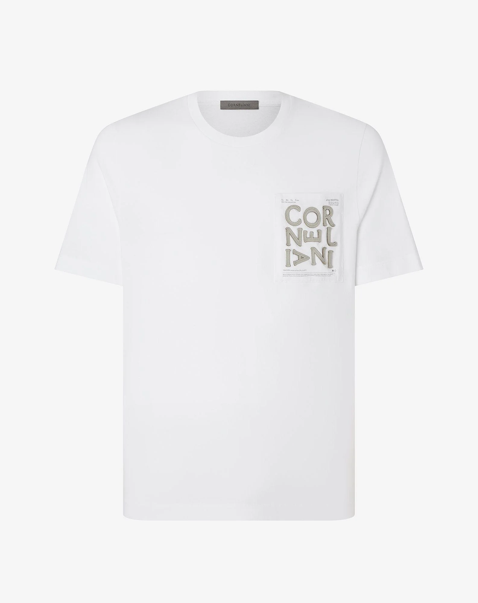White crew neck cotton jersey t-shirt - 1