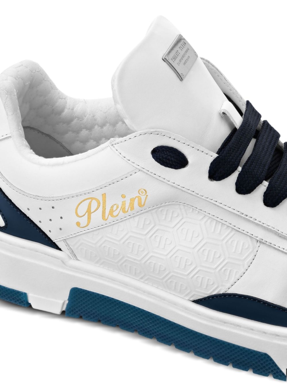 logo-debossed leather sneakers - 4
