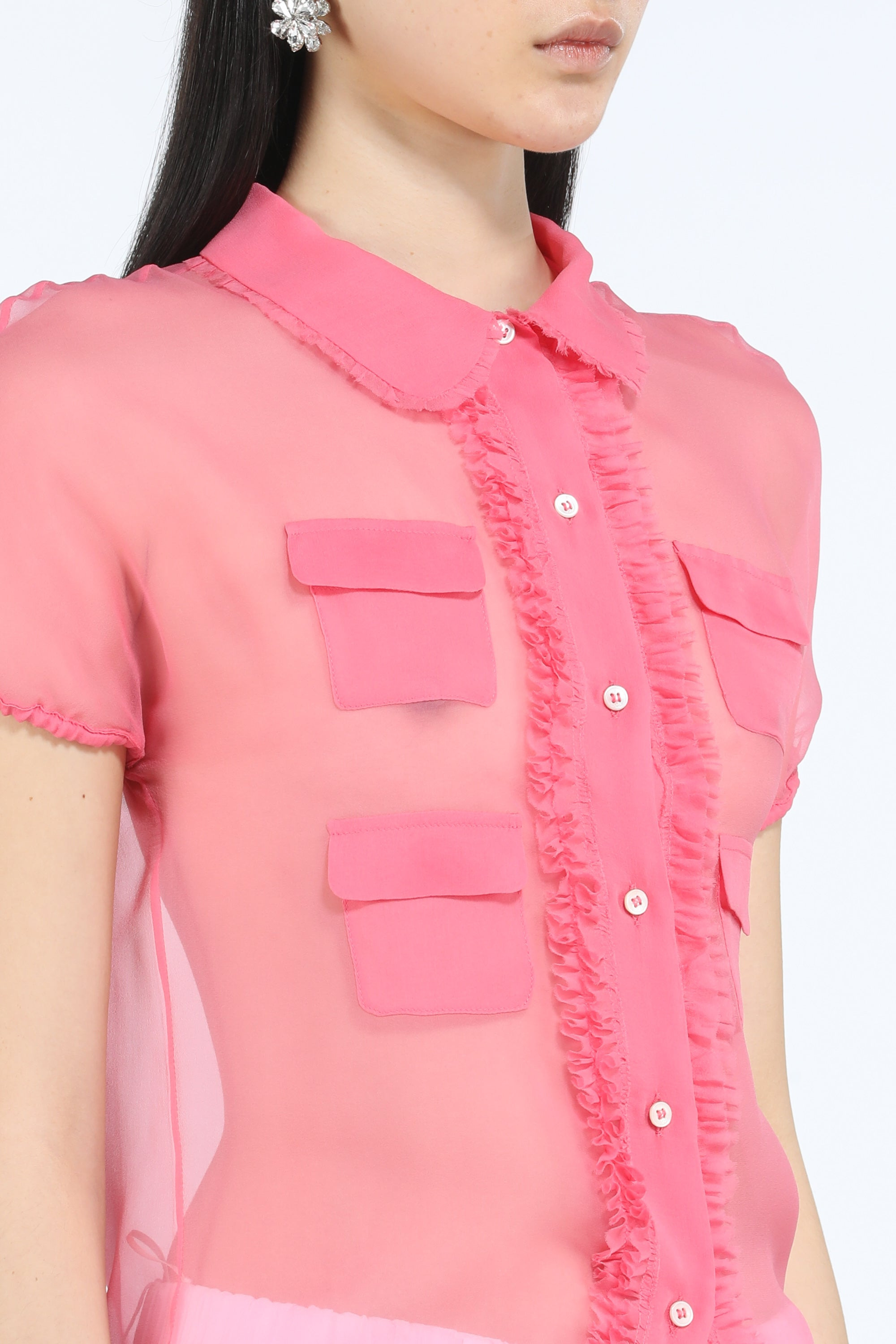 SEMI-SHEER SILK SHIRT - 5