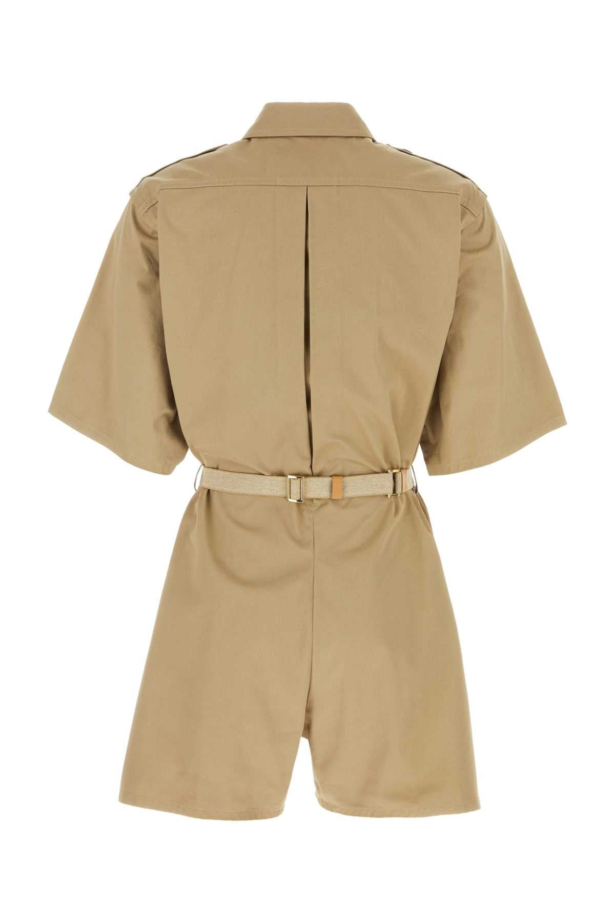 Prada Women Khaki Cotton Jumpsuit - 2