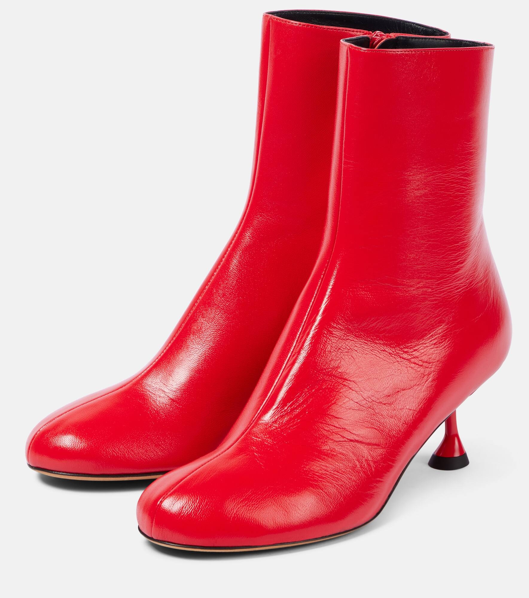 Tee leather ankle boots - 4