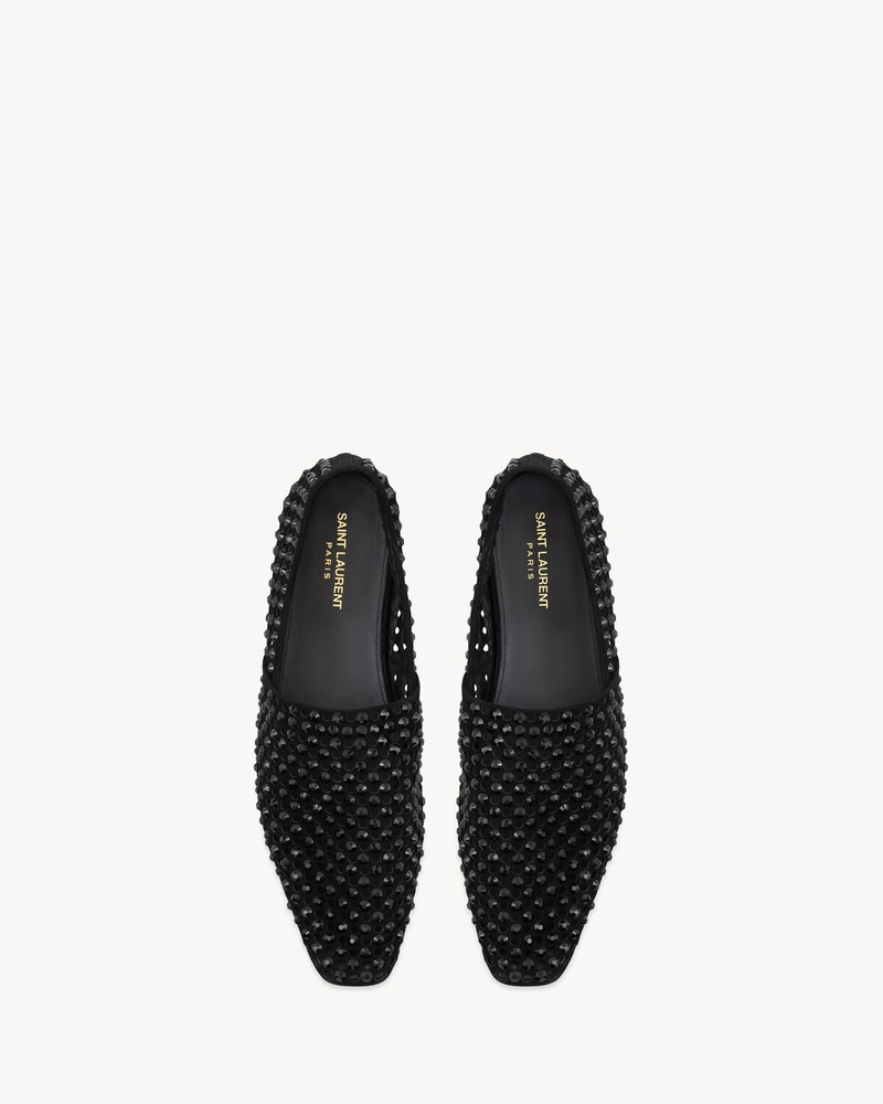 SAINT LAURENT JACQUES SLIPPERS IN RHINESTONE LEATHER outlook