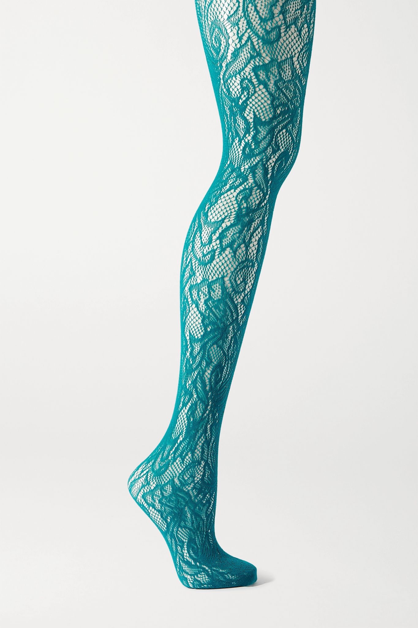 Floral stretch-lace tights - 1