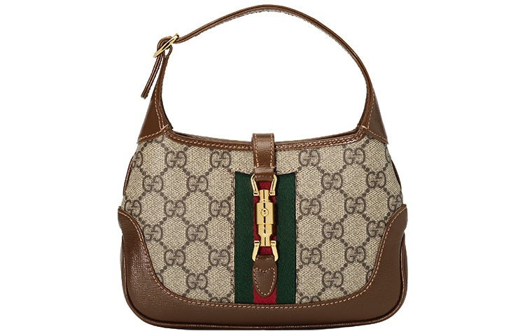 (WMNS) Gucci Jackie 1961 SeriesGG Canvas Clutch Single Shoulder Bag mini Brown Monogram 637092-HUHHG - 2