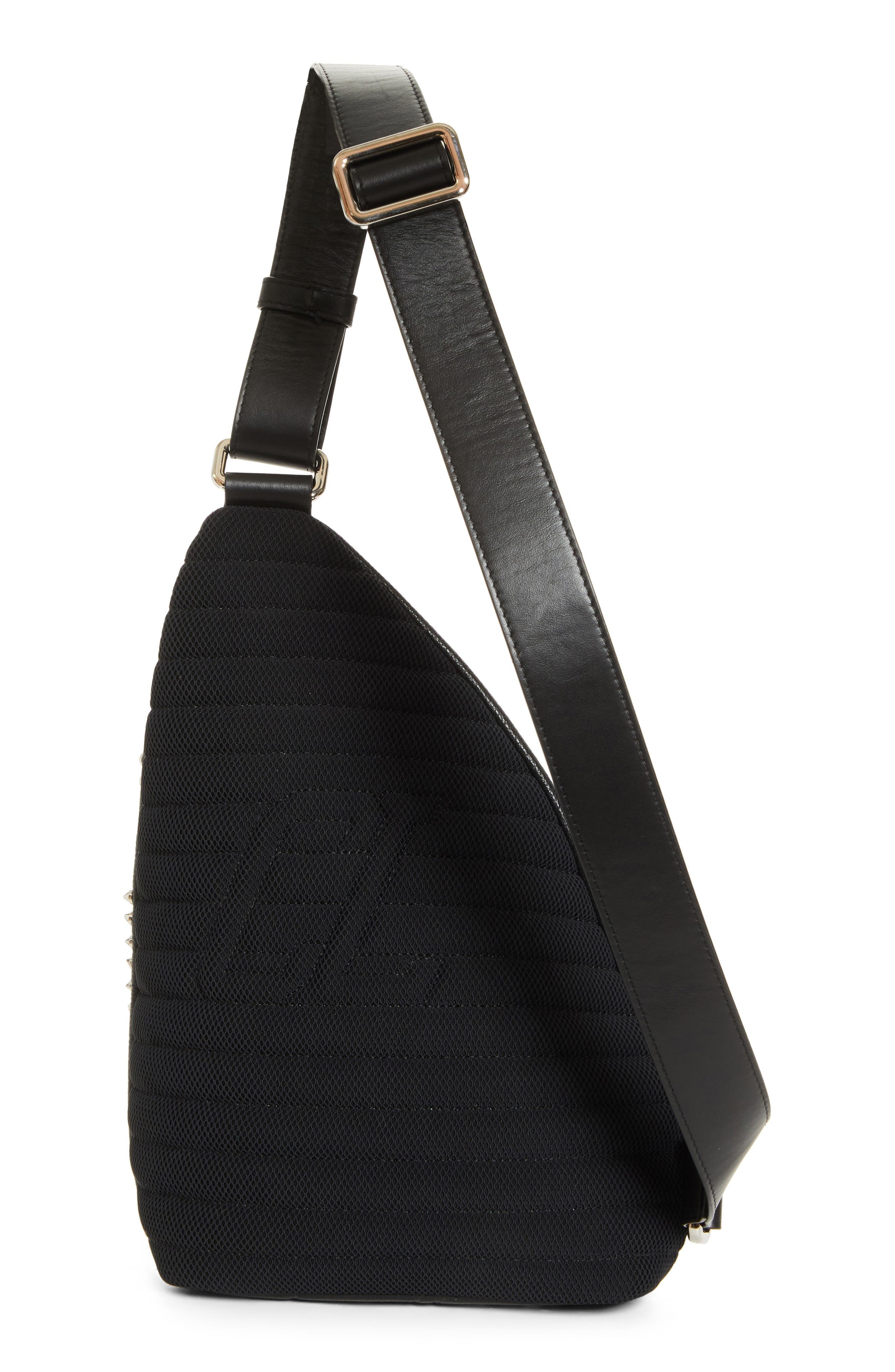 Christian Louboutin Funky Empire Spike Sling Bag in Black/Gun Metal at Nordstrom - 5